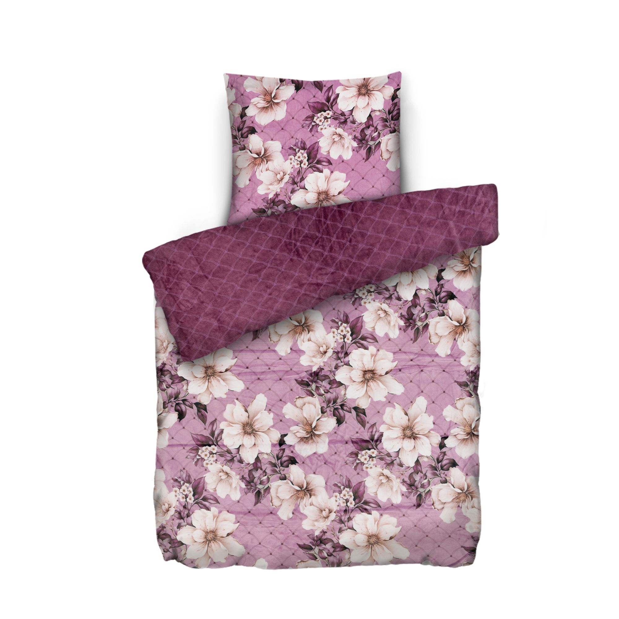 MONT CHALET Wendebettwäsche Blumen mit Glanz Mikrofaser Chinchilla Einzelbett, 2tlg.