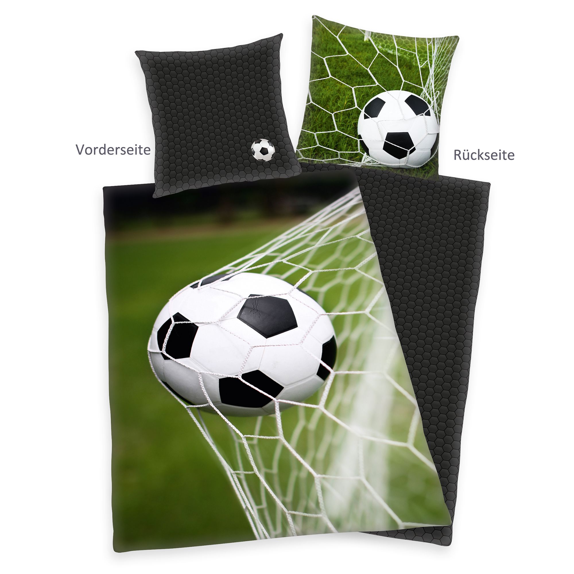 Young Collection Wendebettwäsche Fußball Baumwoll Renforcé Einzelbett, 2tlg.