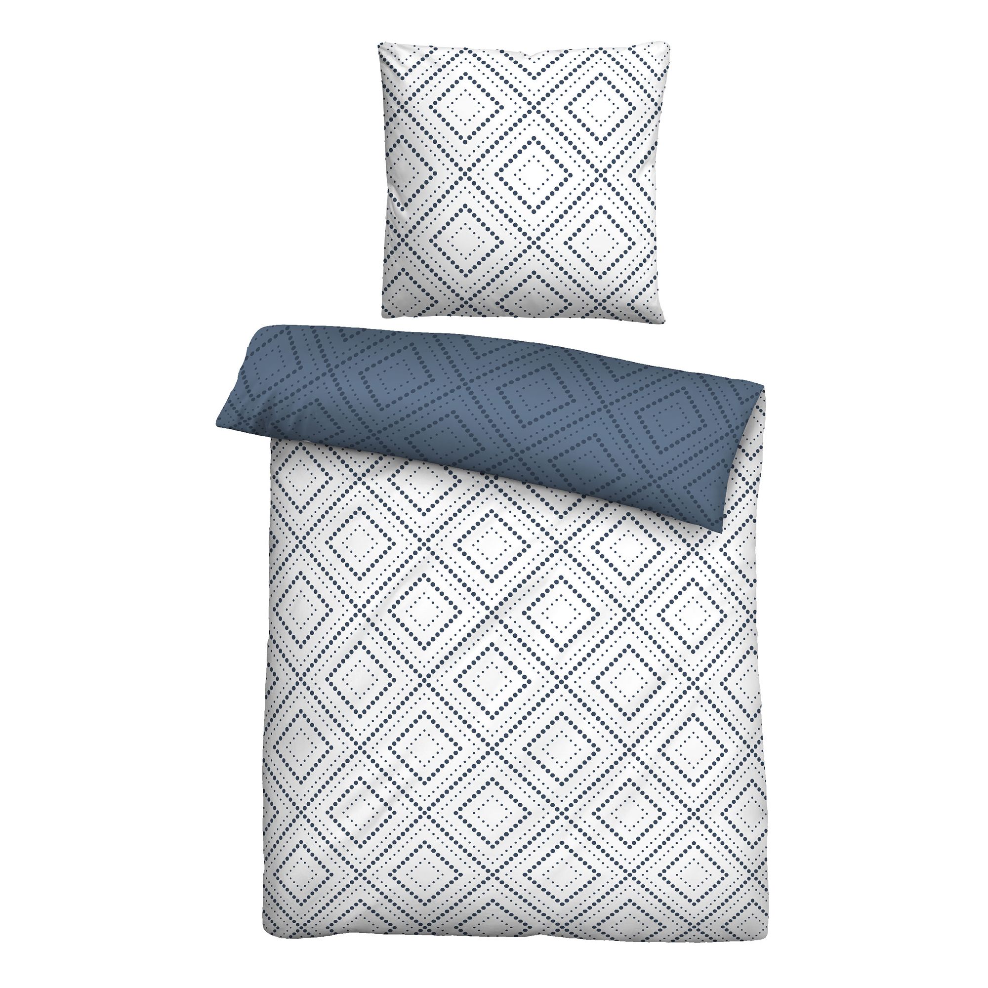 Castell® Wendebettwäsche Rauten Baumwoll Linon Einzelbett, 2tlg.