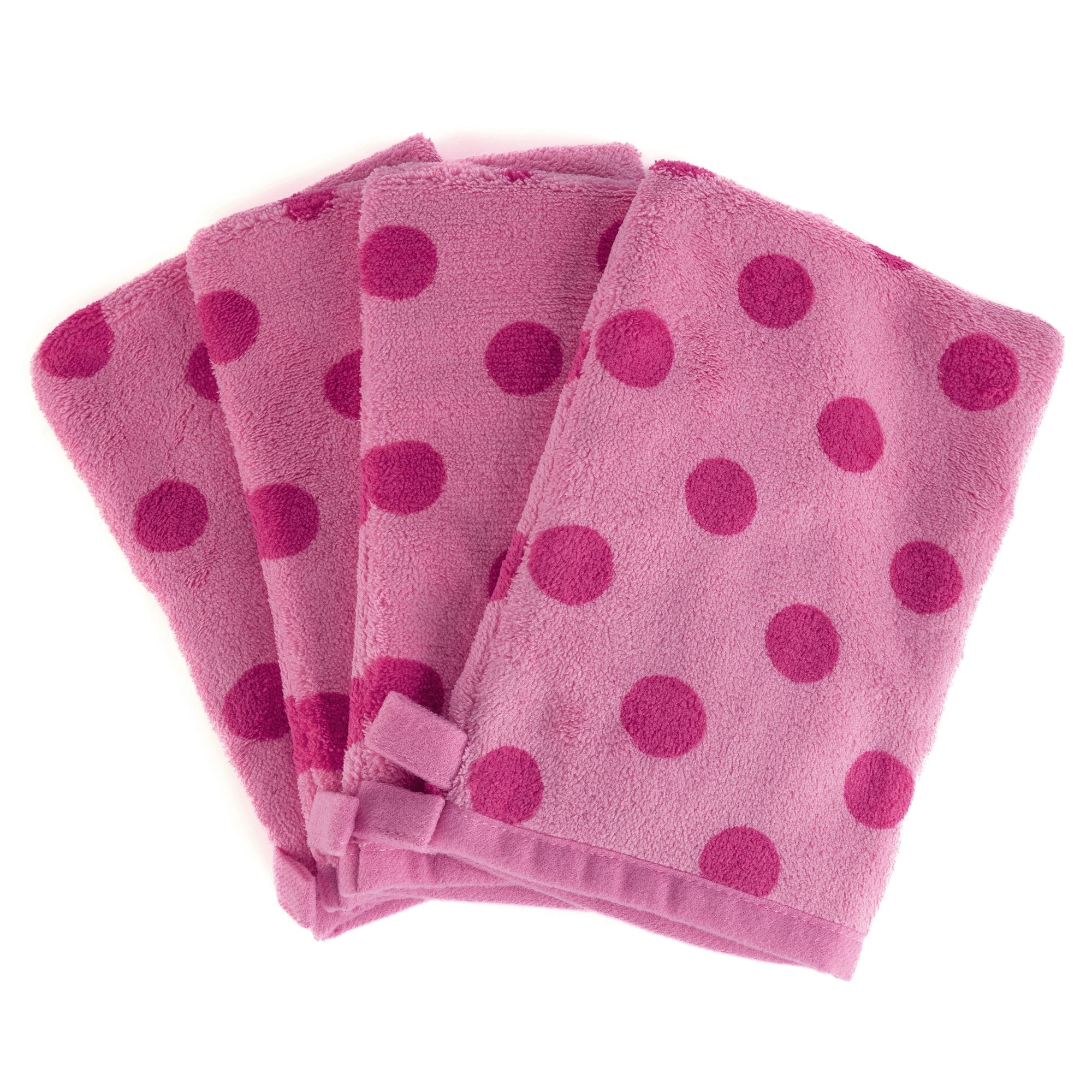 BADIZIO Softdry 4 Waschhandschuhe Punkte MF Kuschelplüsch ca. 15x21cm