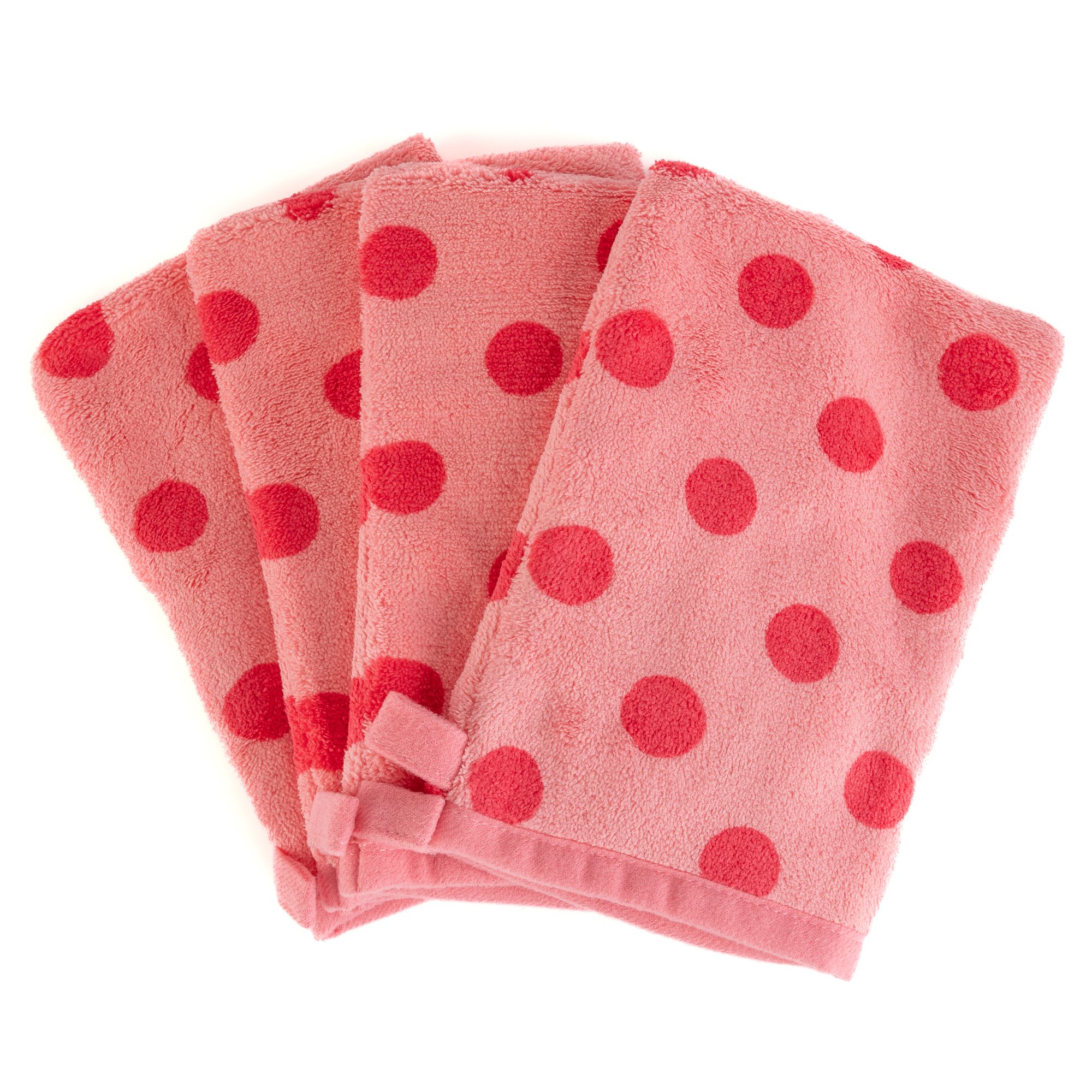 BADIZIO Softdry 4 Waschhandschuhe Punkte MF Kuschelplüsch ca. 15x21cm
