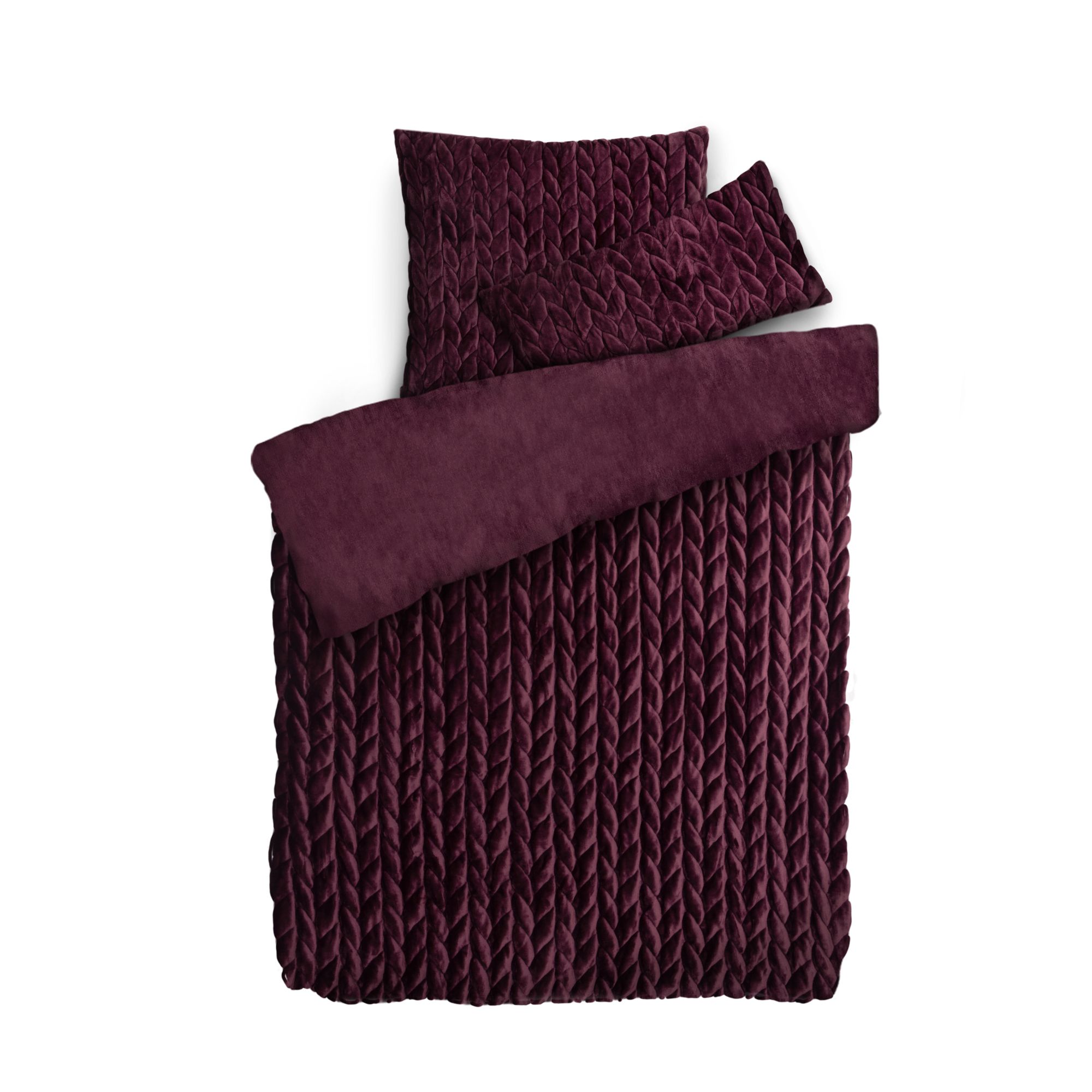 MONT CHALET Wendebettwäsche Premium 3D-Zopfdesign Mikrofaser Chinchilla Einzelbett, 3tlg.