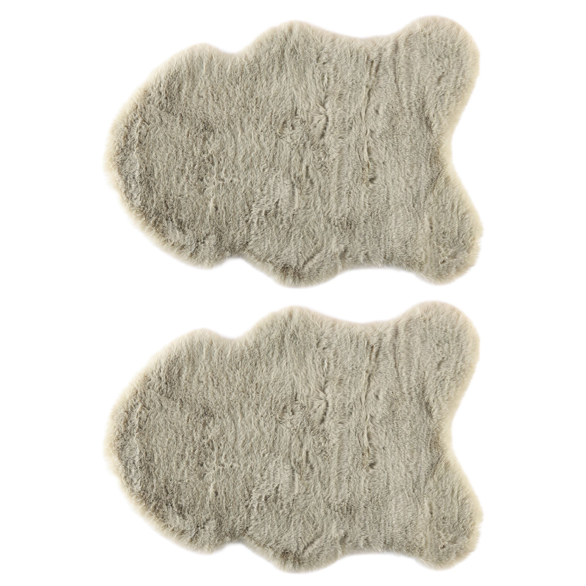 MONT CHALET dekorative Mini-Felle Fellimitat uni waschbar ca. 40x57cm, 2er-Set