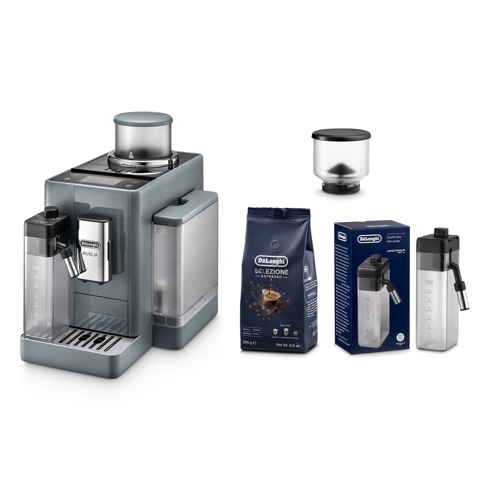 DELONGHI Rivelia EXAM440.55. Kaffeevollautomat inkl. 250g Kaffee und 2 Milchkaraffen