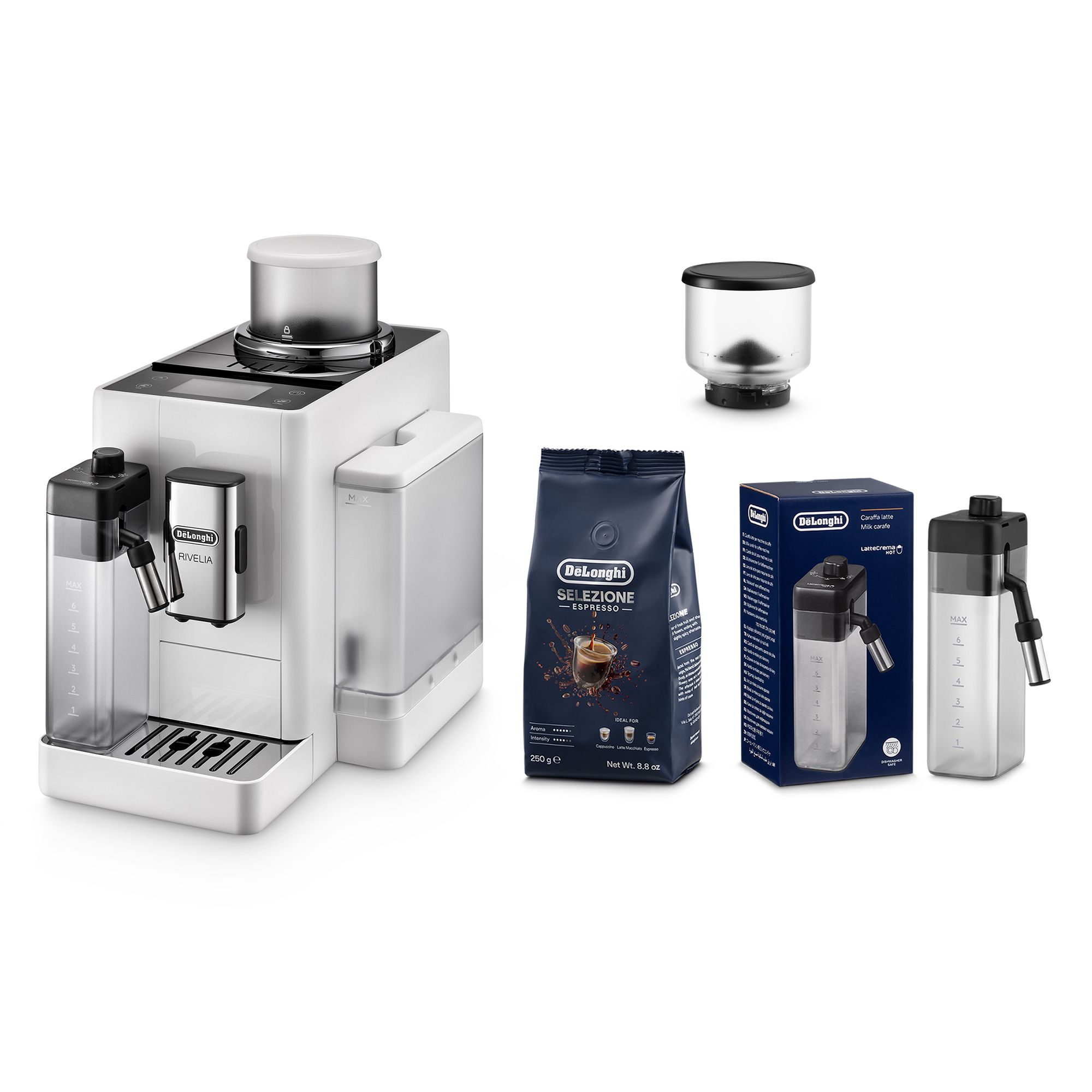 DELONGHI Rivelia EXAM440.55. Kaffeevollautomat inkl. 250g Kaffee und 2 Milchkaraffen