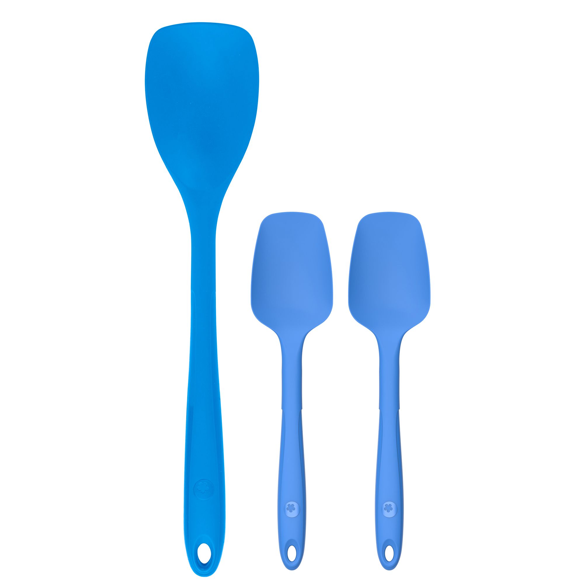 KOCHBLUME® Flexlöffel-Set, 3tlg. 1xGröße L, 2xGröße S Lebensmittelsilikon mit Edelstahlkern