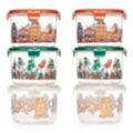 LocknLock 6 Frischhaltedosen rund mit Weihnachtsmotiven je 1,3L Volumen