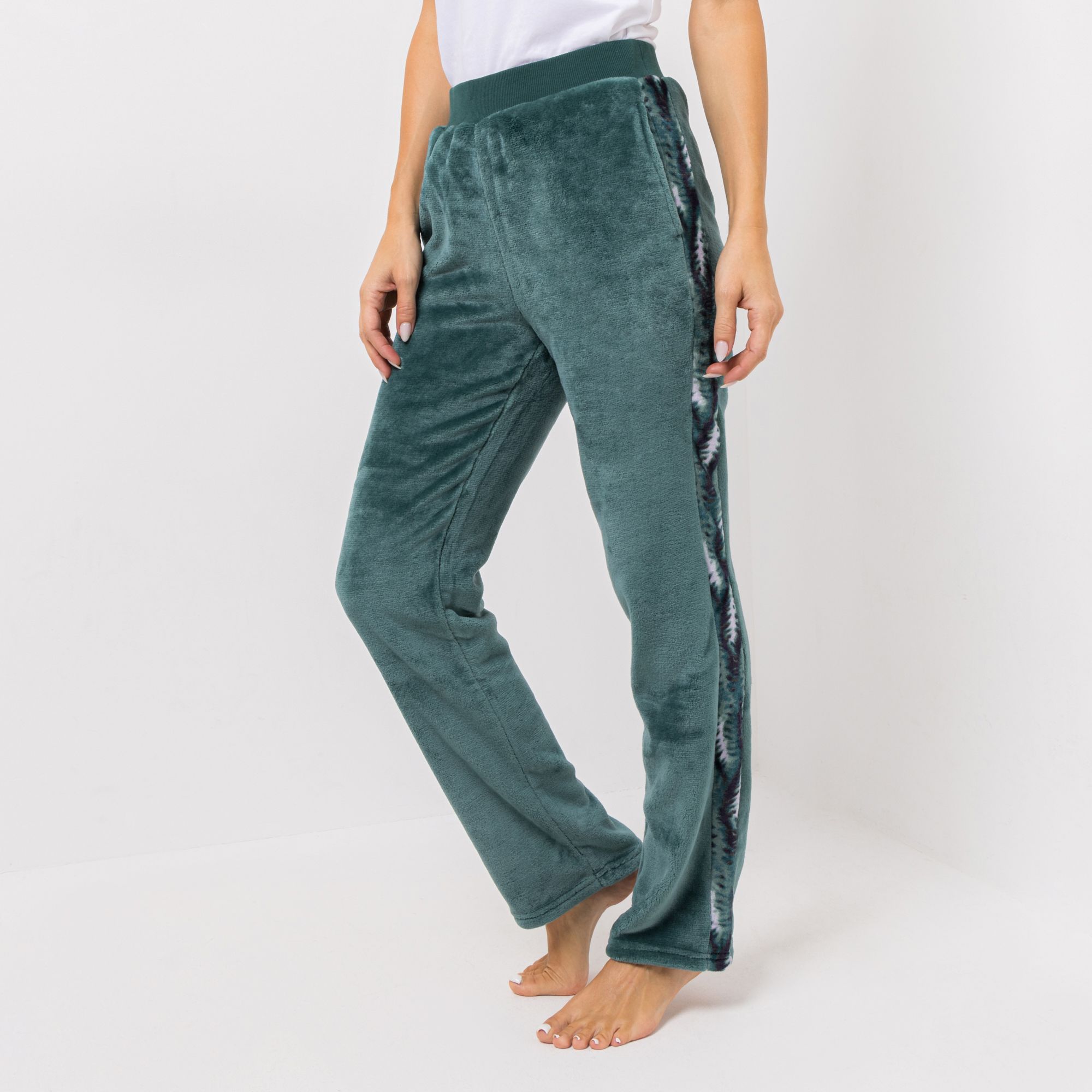 MONT CHALET Damen.Hose bedr. Gallonstreifen Mikrofaser Chinchilla Hosentaschen