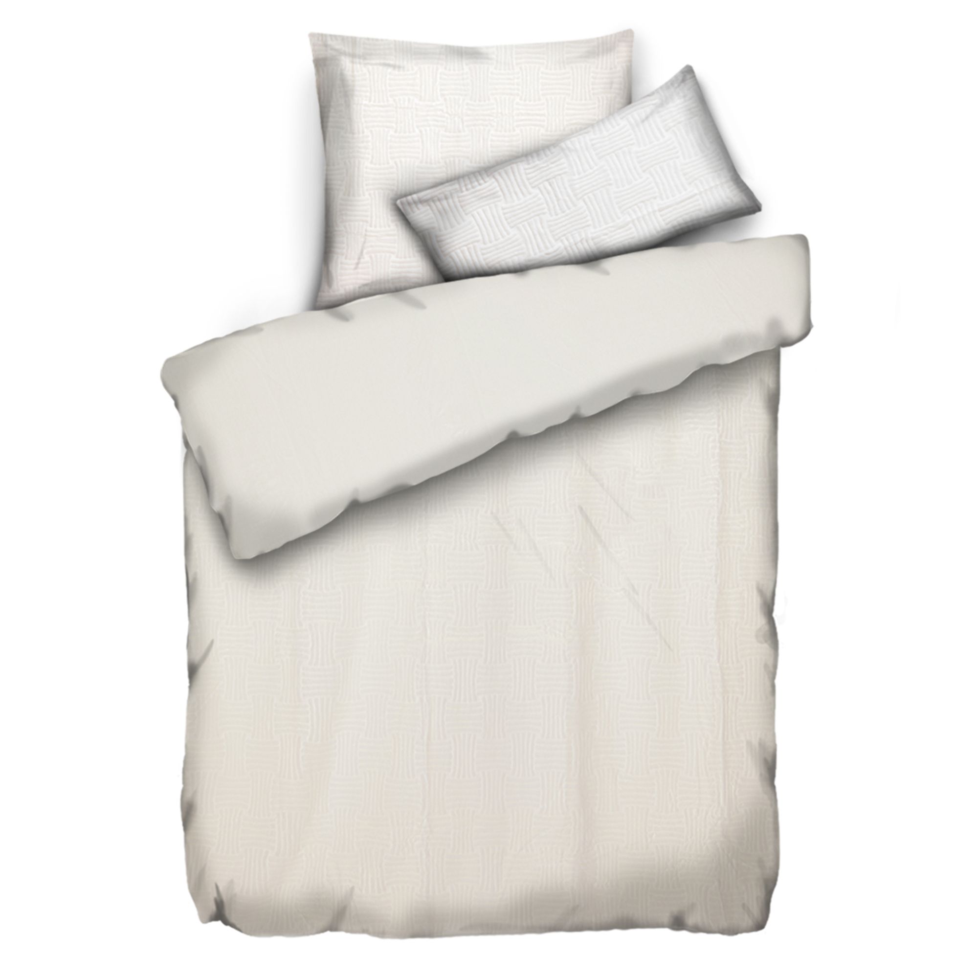 MONT CHALET Fell-Wendebettwäsche Grafik-Prägung uni Mikrofaser-Abseite Einzelbett, 3tlg.