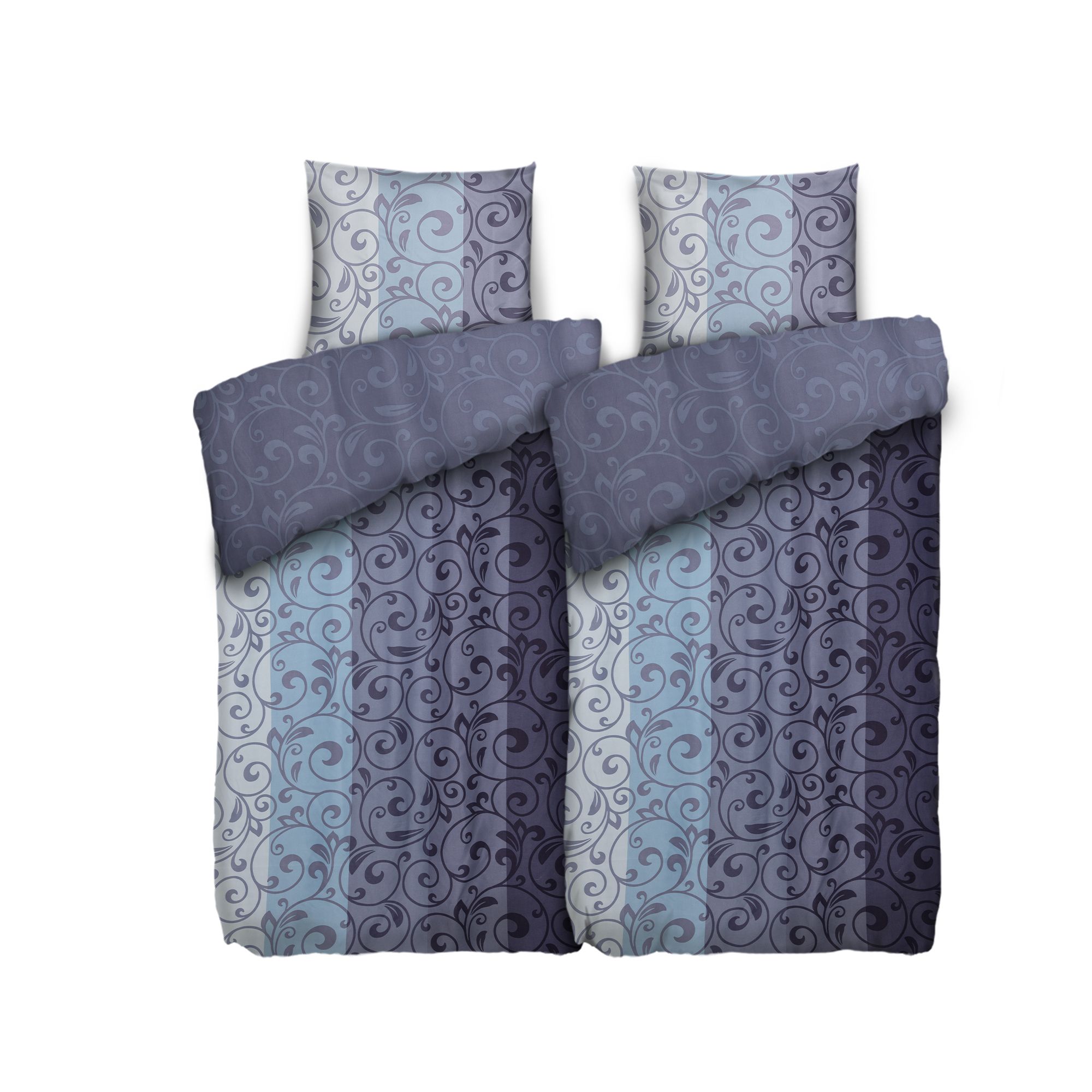 SOFT HARMONY Wendebettwäsche Streifen mit Ranken Mikrofaser samtweich Doppelbett, 4tlg.