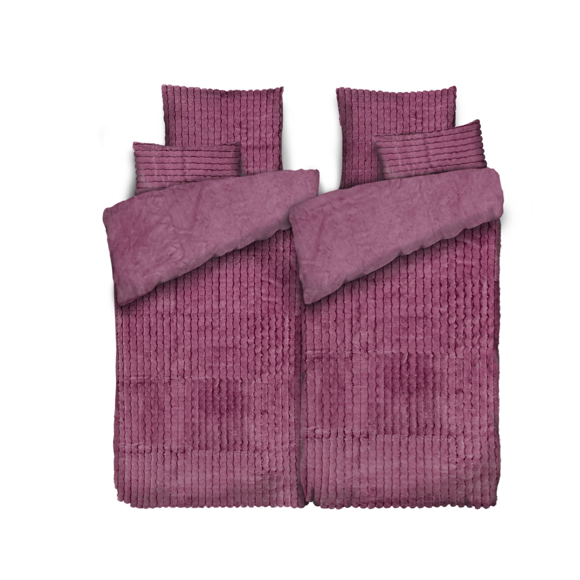 MONT CHALET Fell-Wendebettwäsche Jacquard-Streifen Mikrofaser Chinchilla Farb- & Setauswahl