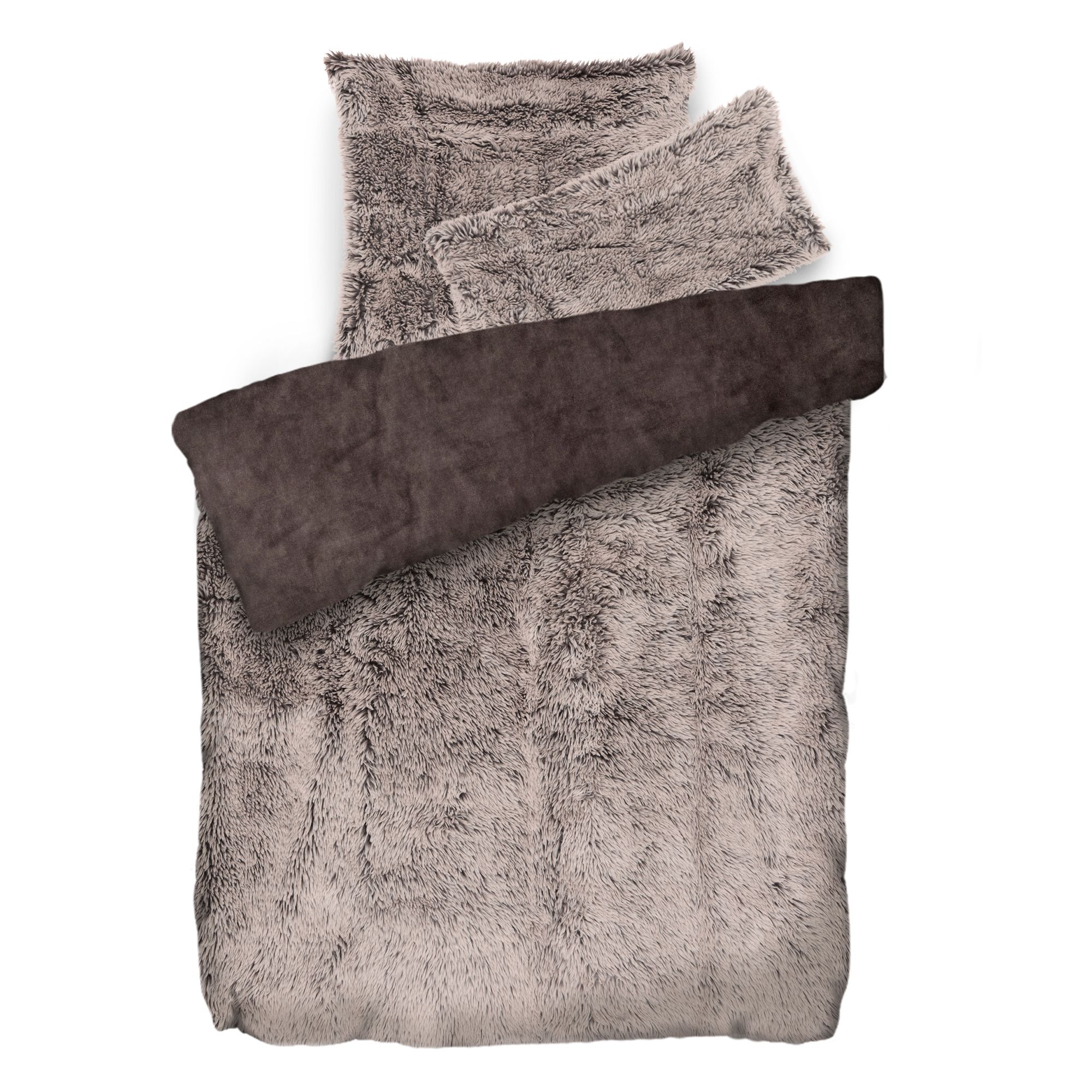 MONT CHALET Fell-Wendebettwäsche helle Spitzen Hochflor extra soft Einzelbett, 3tlg.