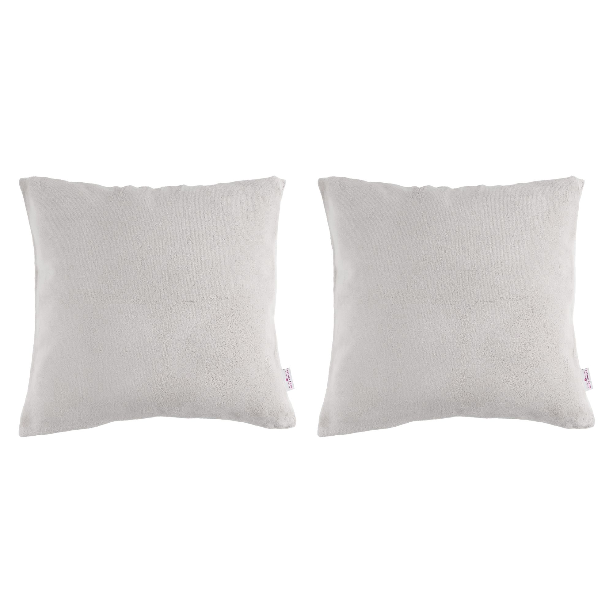 MONT CHALET 2 Kissenbezüge uni matt Mikrofaser Flausch waschbar, ca. 50x50cm