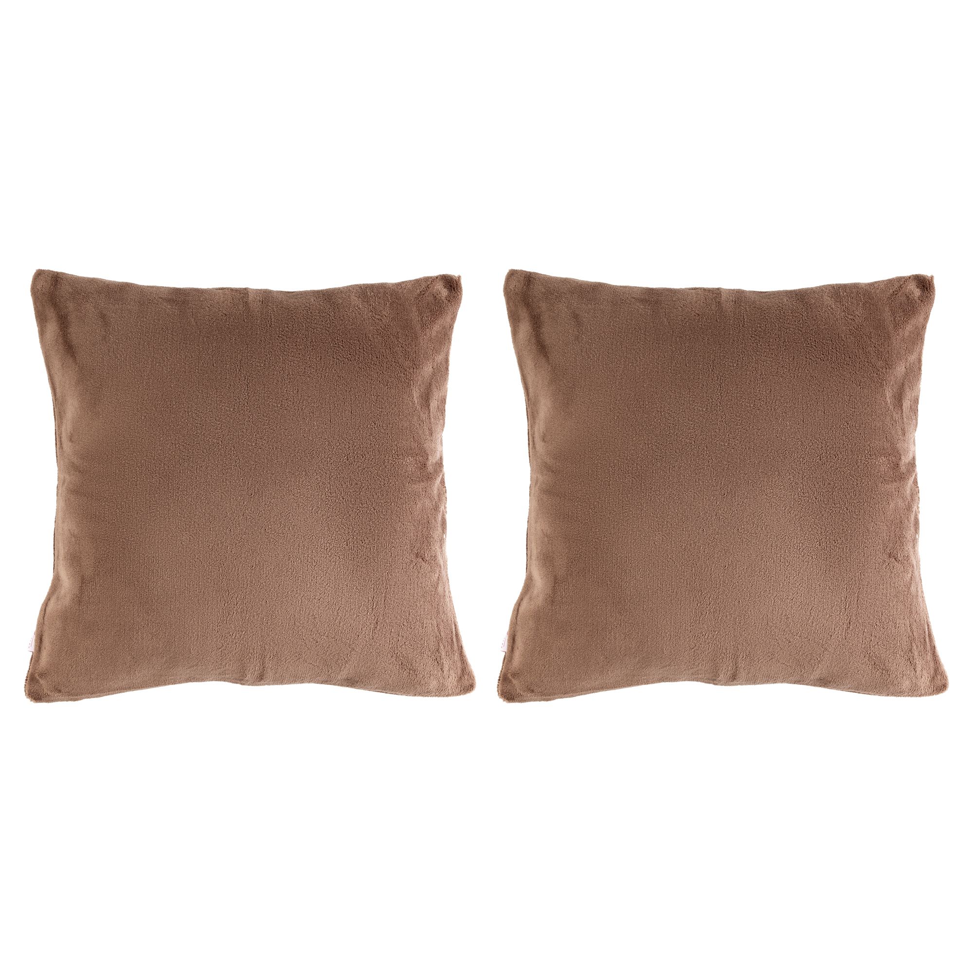 MONT CHALET 2 Kissenbezüge uni matt Mikrofaser Flausch waschbar, ca. 50x50cm