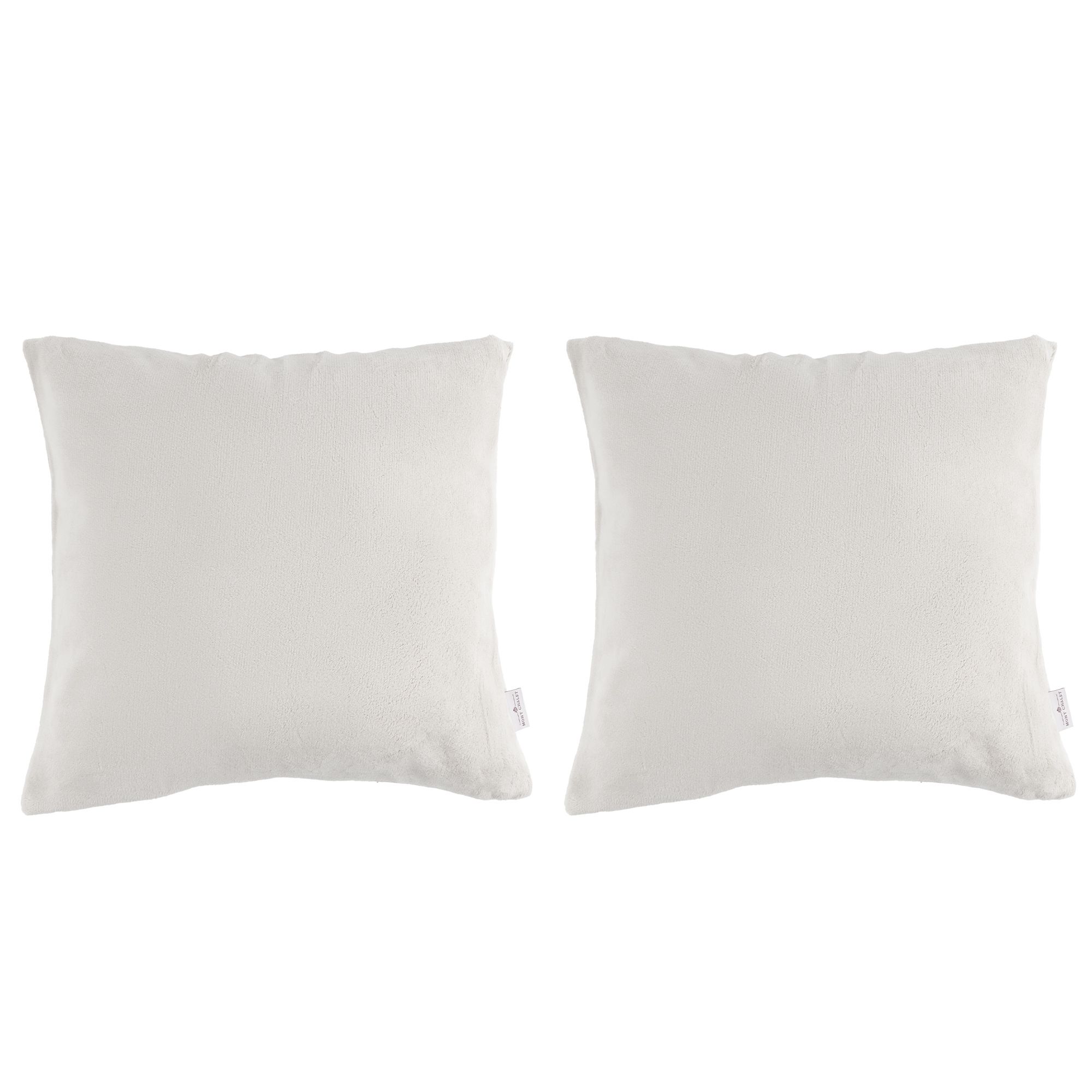 MONT CHALET 2 Kissenbezüge uni matt Mikrofaser Flausch waschbar, ca. 50x50cm