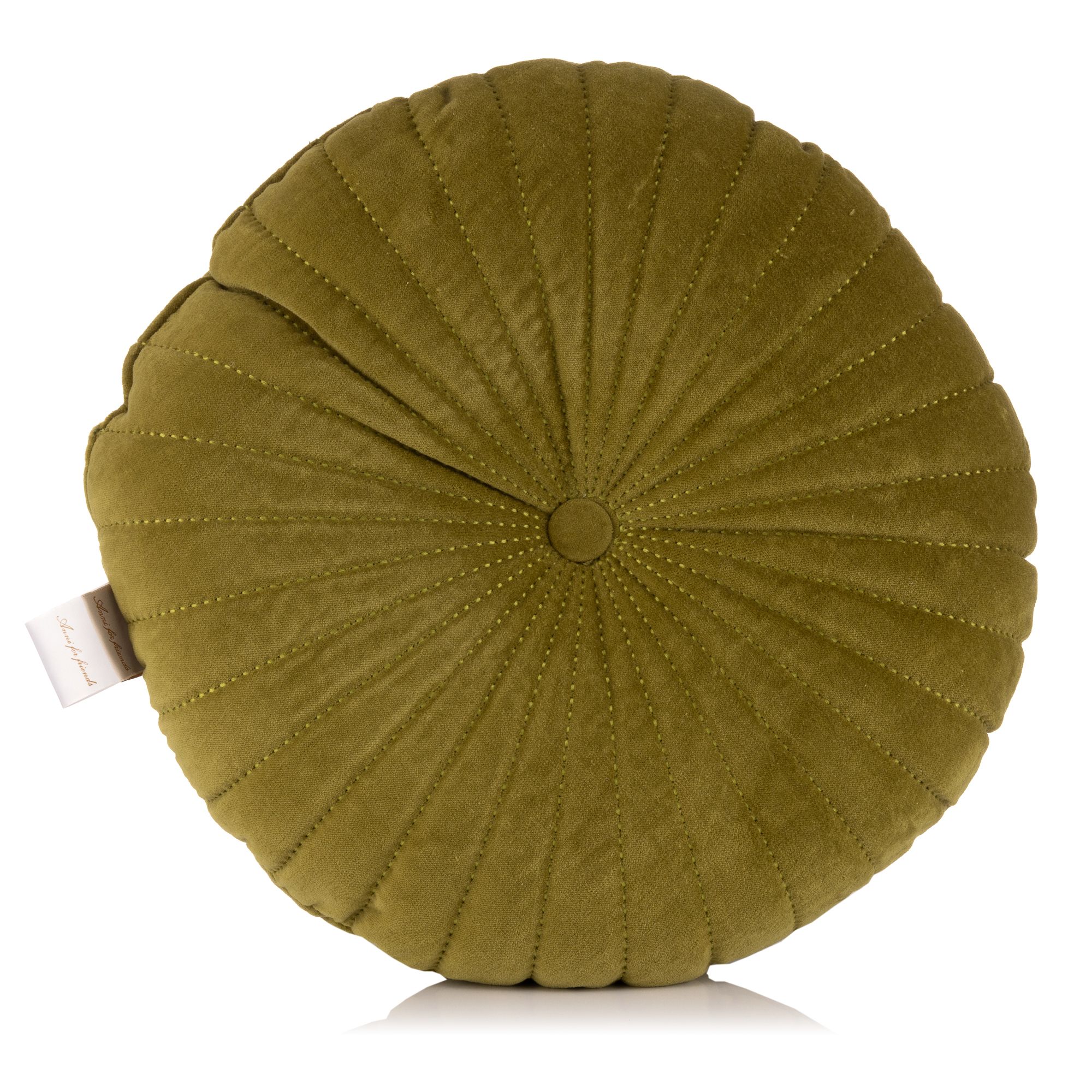 ANNI FOR FRIENDS Dekokissen 100% Baumwolle Ziernähte rund, Ø ca. 45cm