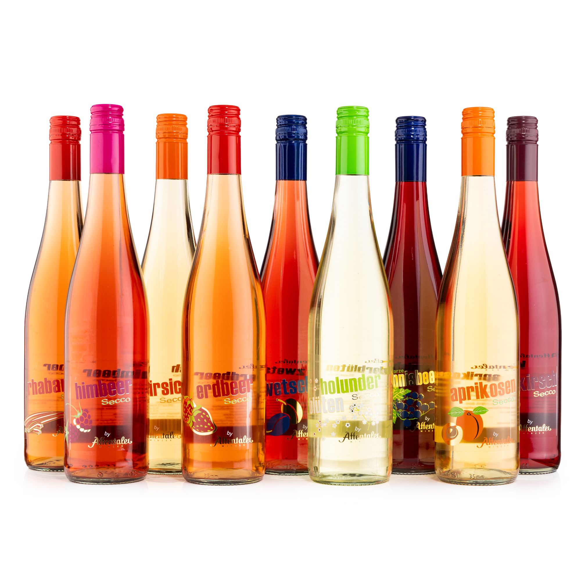 AFFENTALER WEIN Fruchtsecco Probierpaket mit/ohne Alkohol 9 Sorten à 0,75l
