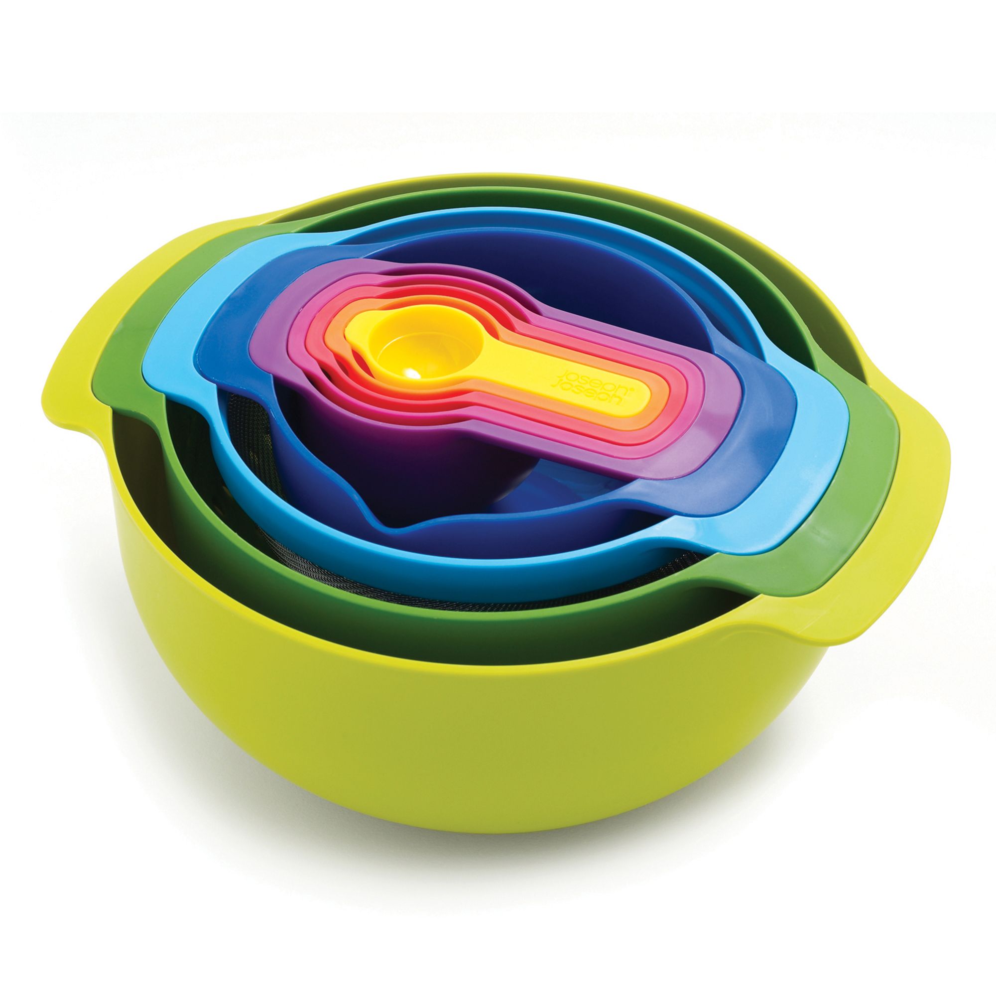 JOSEPH JOSEPH Nest™ 9tlg. Set: 2xSchüsseln, 2xSiebe und 5xMessbecher nestbar
