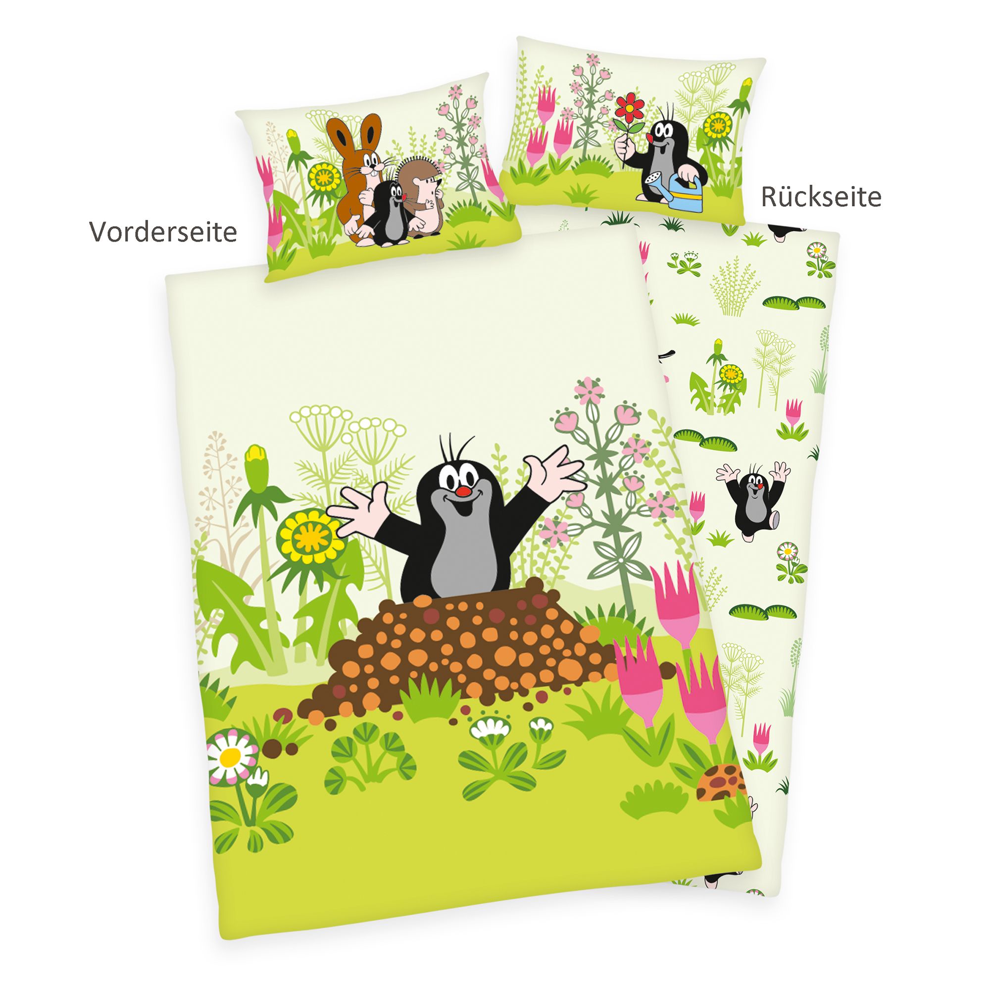 Der kleine Maulwurf Wendebettwäsche Baumwoll Renforcé Einzelbett, 2tlg.