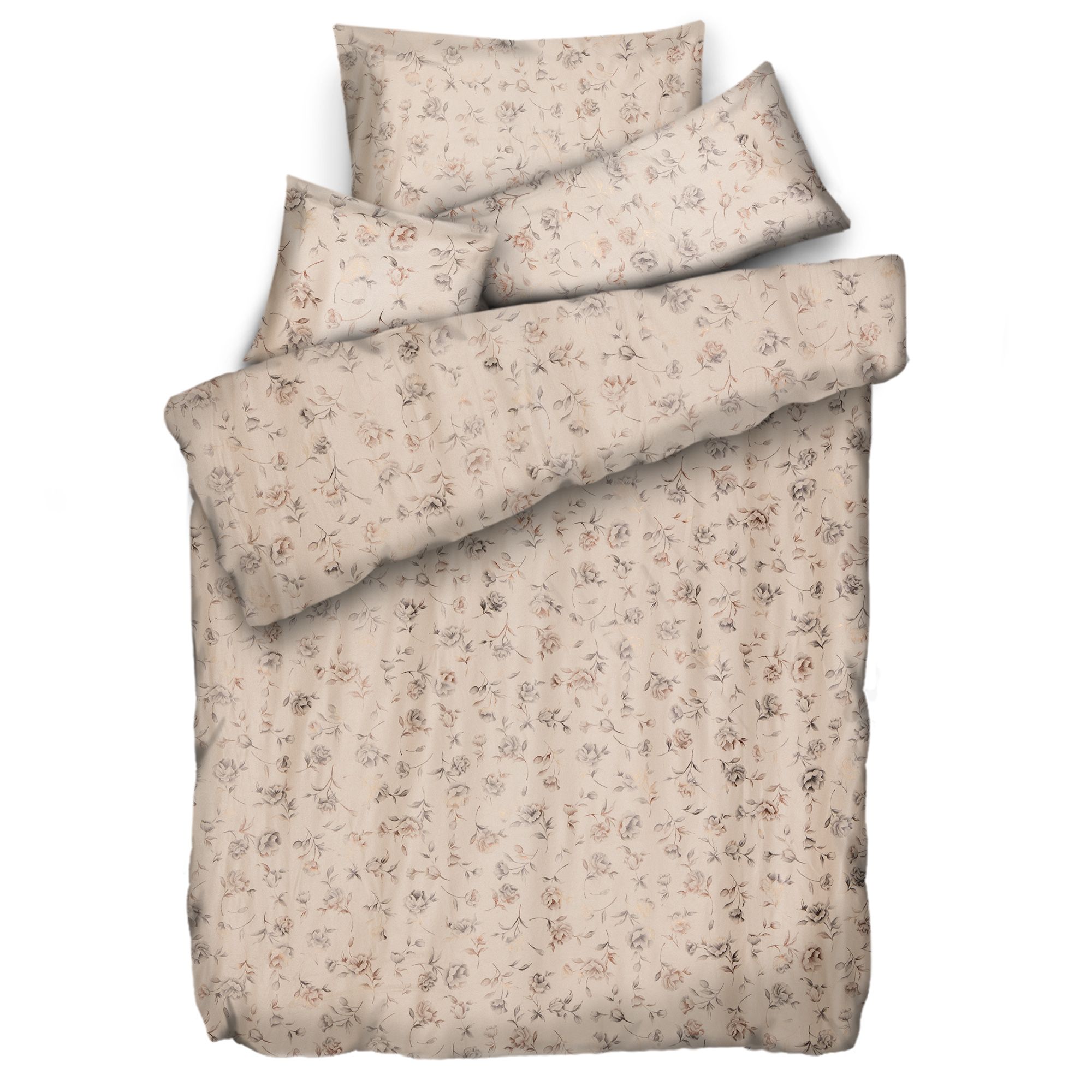 WINTERENGEL Bettwäsche Metallic-Rosen Mikrofaser Flanell Einzelbett, 4tlg.
