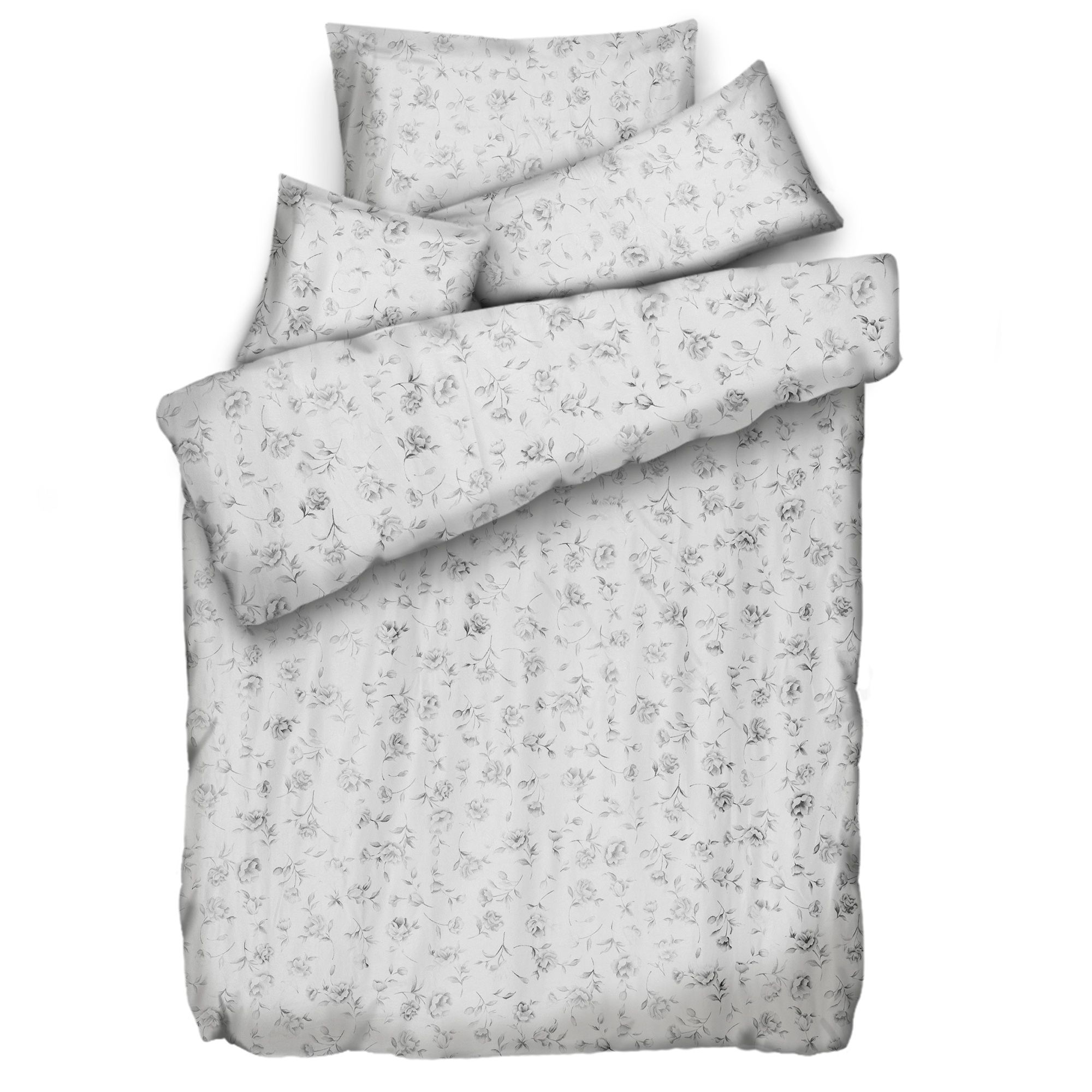 WINTERENGEL Bettwäsche Metallic-Rosen Mikrofaser Flanell Einzelbett, 4tlg.