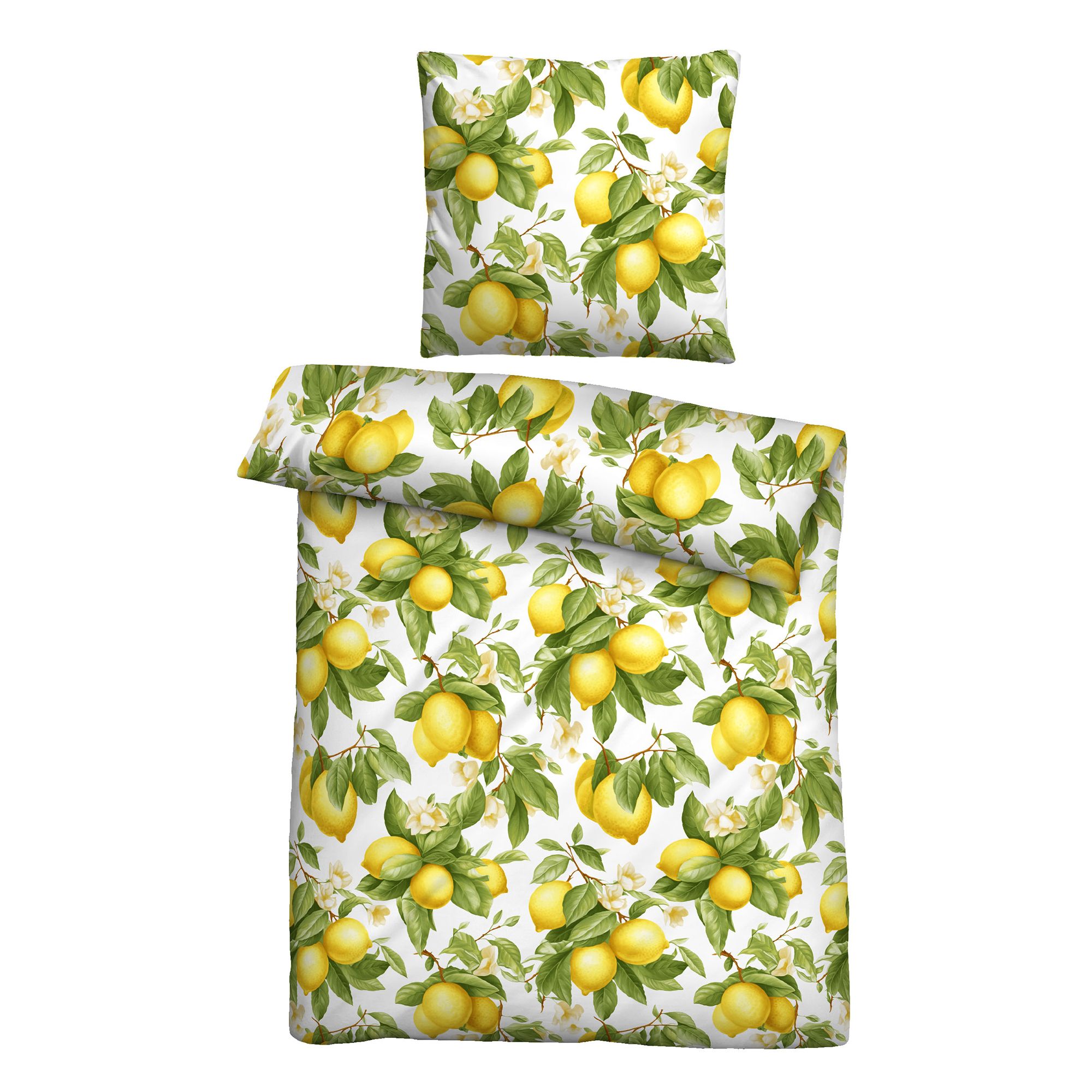 Castell® Bettwäsche Zitronen Baumwoll Renforcé Einzelbett, 2tlg.