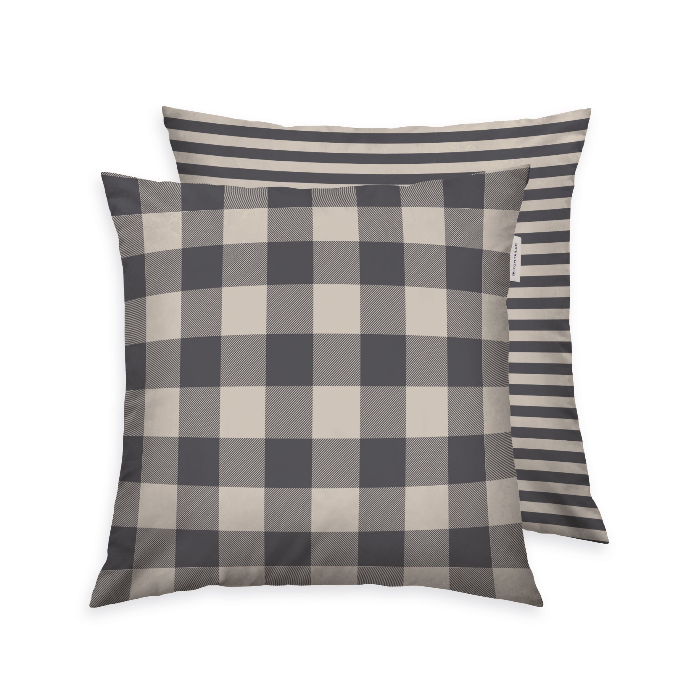 TOM TAILOR 1 Kissenhülle Karo / Streifen Baumwoll Flanell Größenauswahl