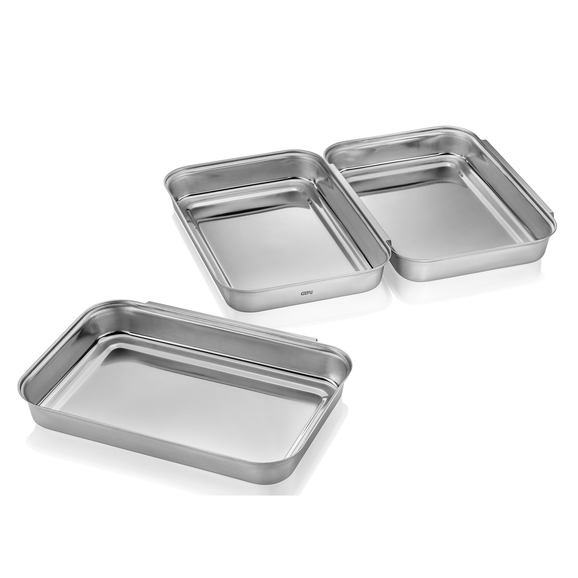 GEFU® Panier-Schalen je 22cm x 15,5cm x 3cm PANDO 3tlg. aus Edelstahl