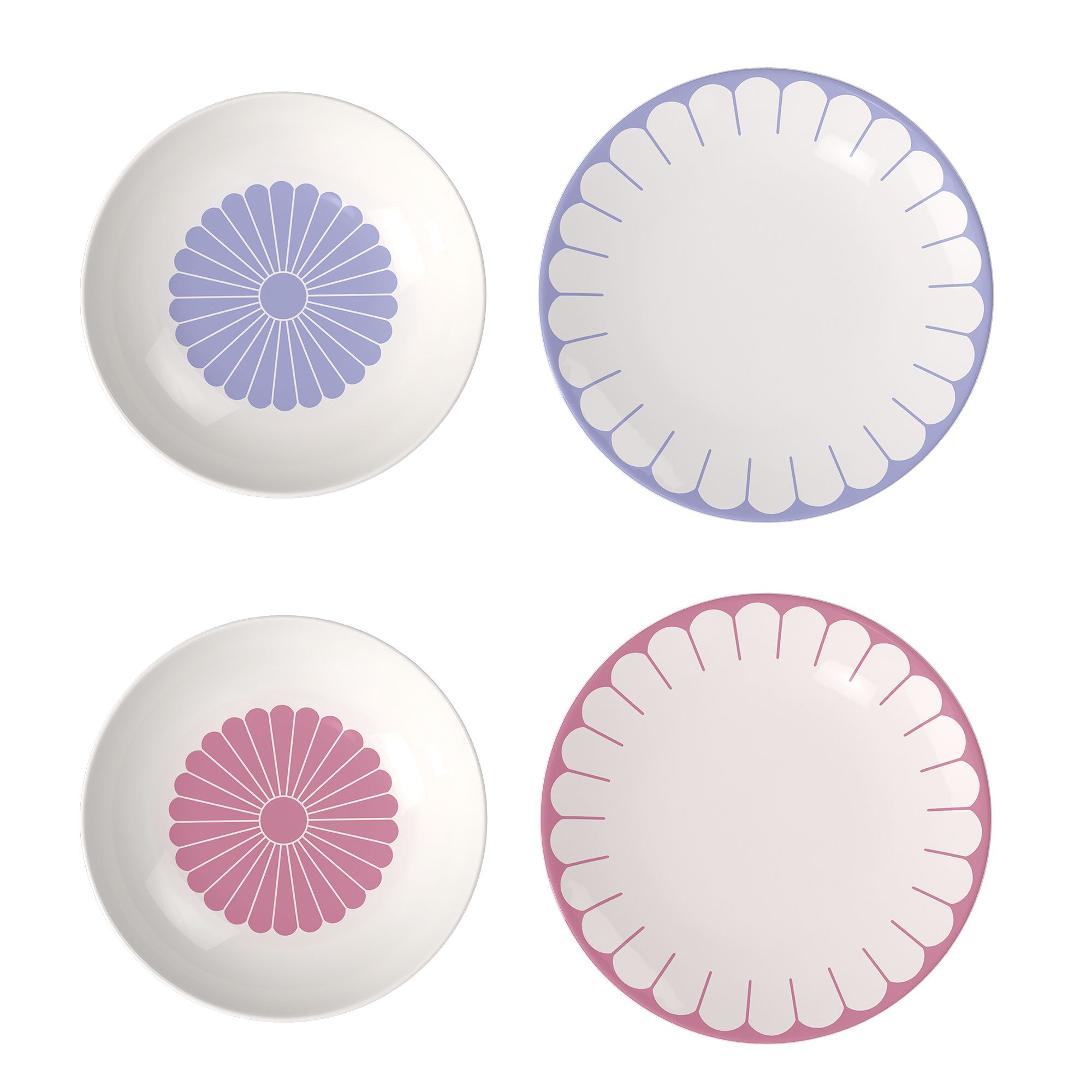 VILLEROY & BOCH Fleur Dinner-Set 2x Pastateller 2x Speiseteller 4tlg.