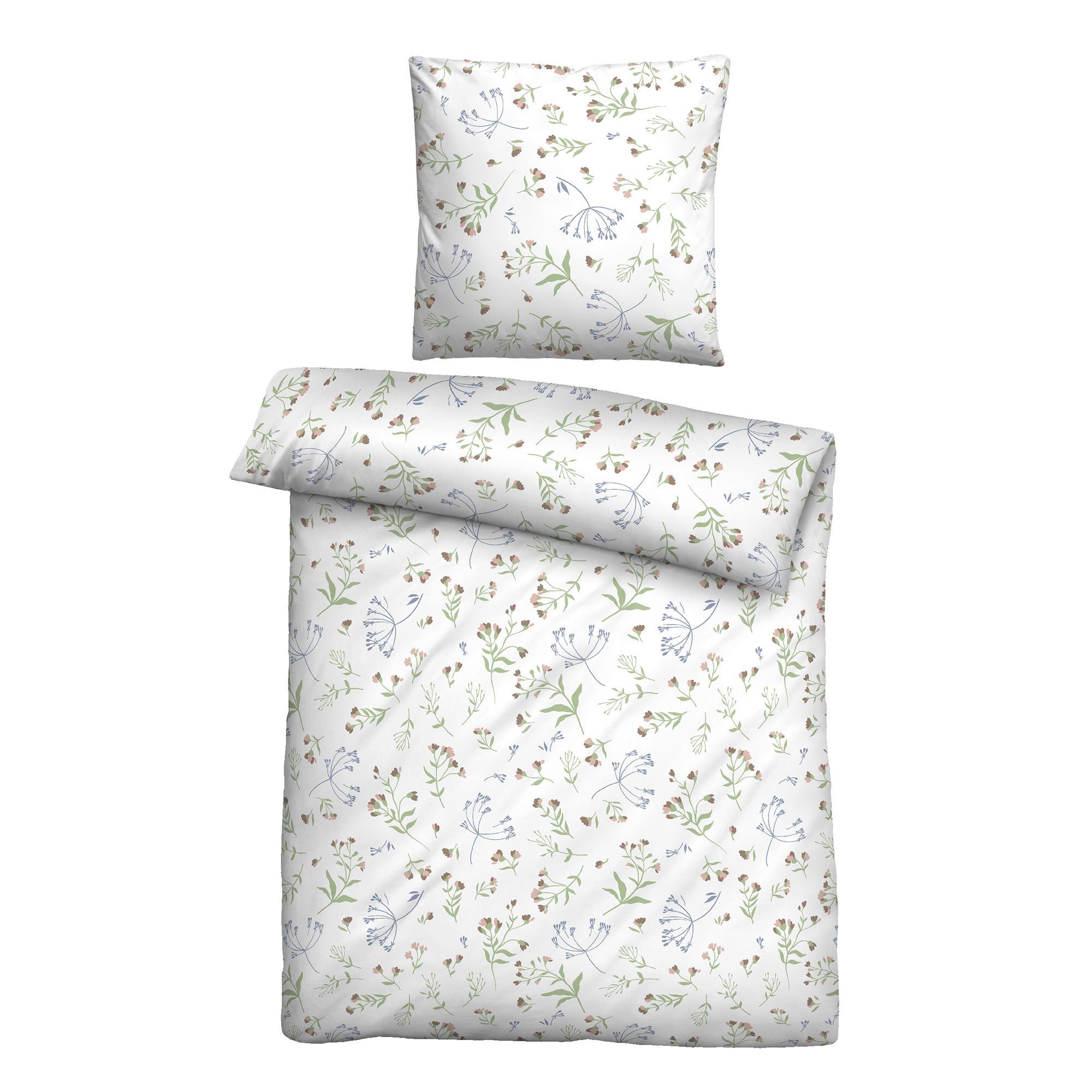 Castell® Bettwäsche allover Blumen Baumwoll Renforcé Einzelbett, 2tlg.