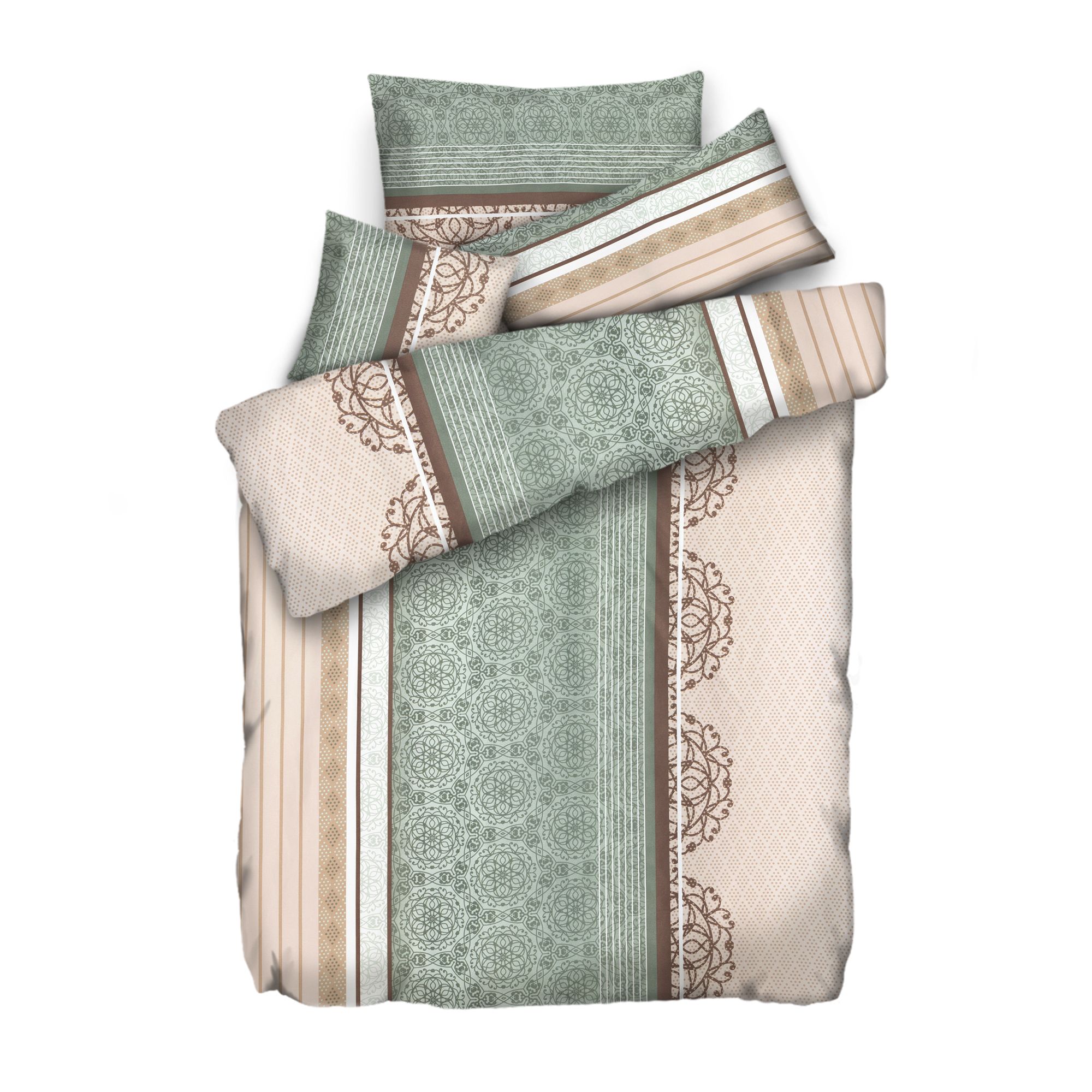 SOFT HARMONY Bettwäsche Ornamente & Streifen Mikrofaser samtweich Einzelbett, 4tlg.