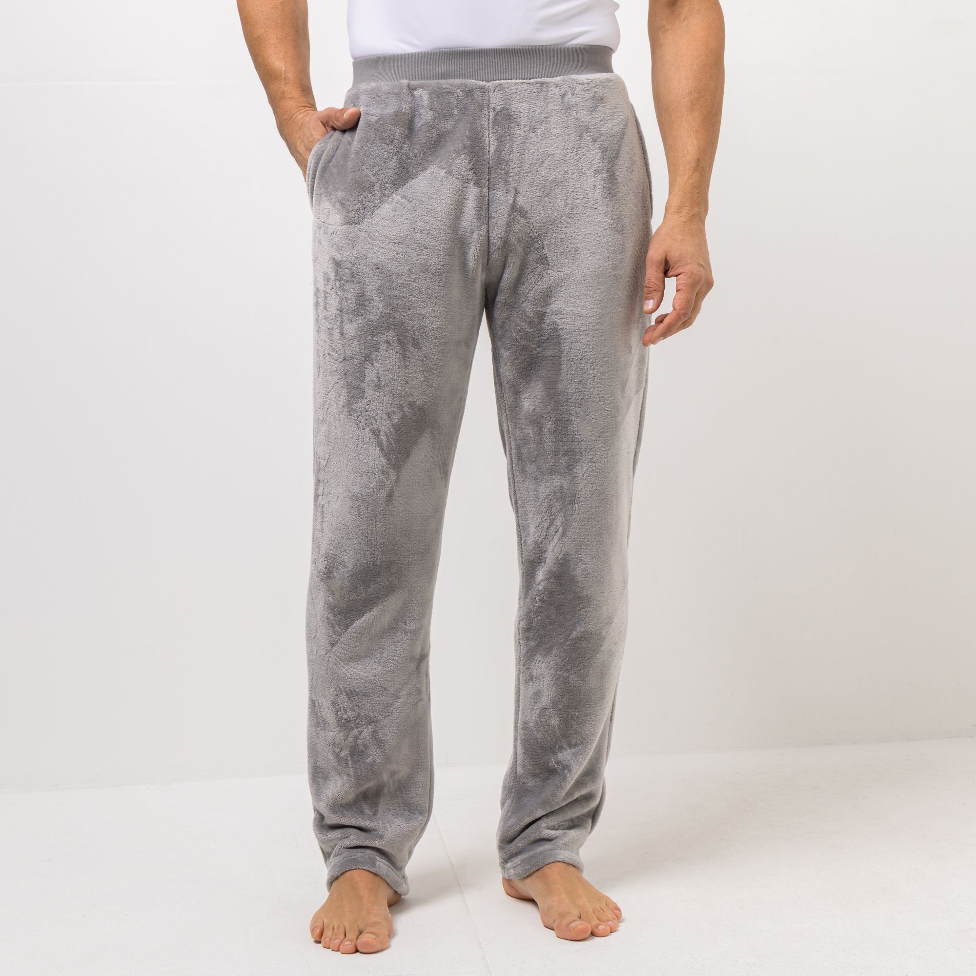 MONT CHALET Herren-Hose uni Mikrofaser Chinchilla Taschen