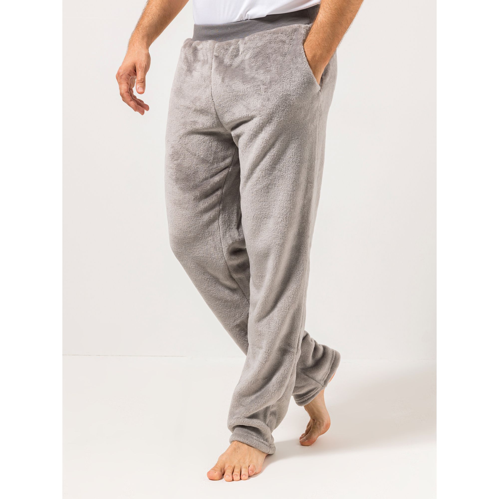 MONT CHALET Herren-Hose uni Mikrofaser Chinchilla Taschen