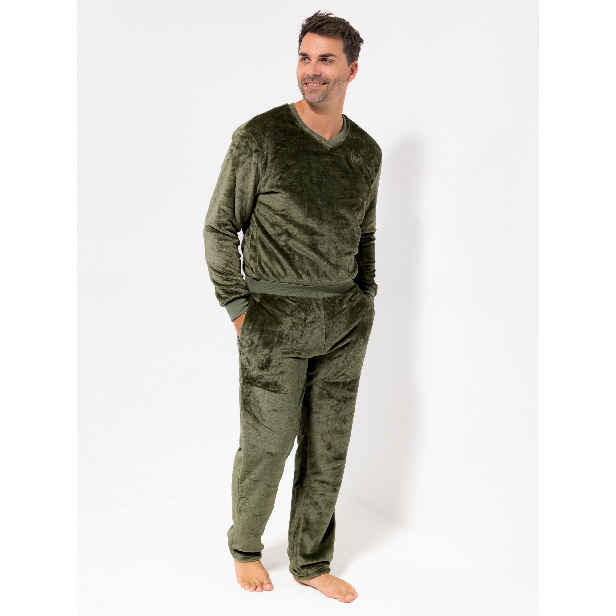 MONT CHALET Herren-Hose uni Mikrofaser Chinchilla Taschen