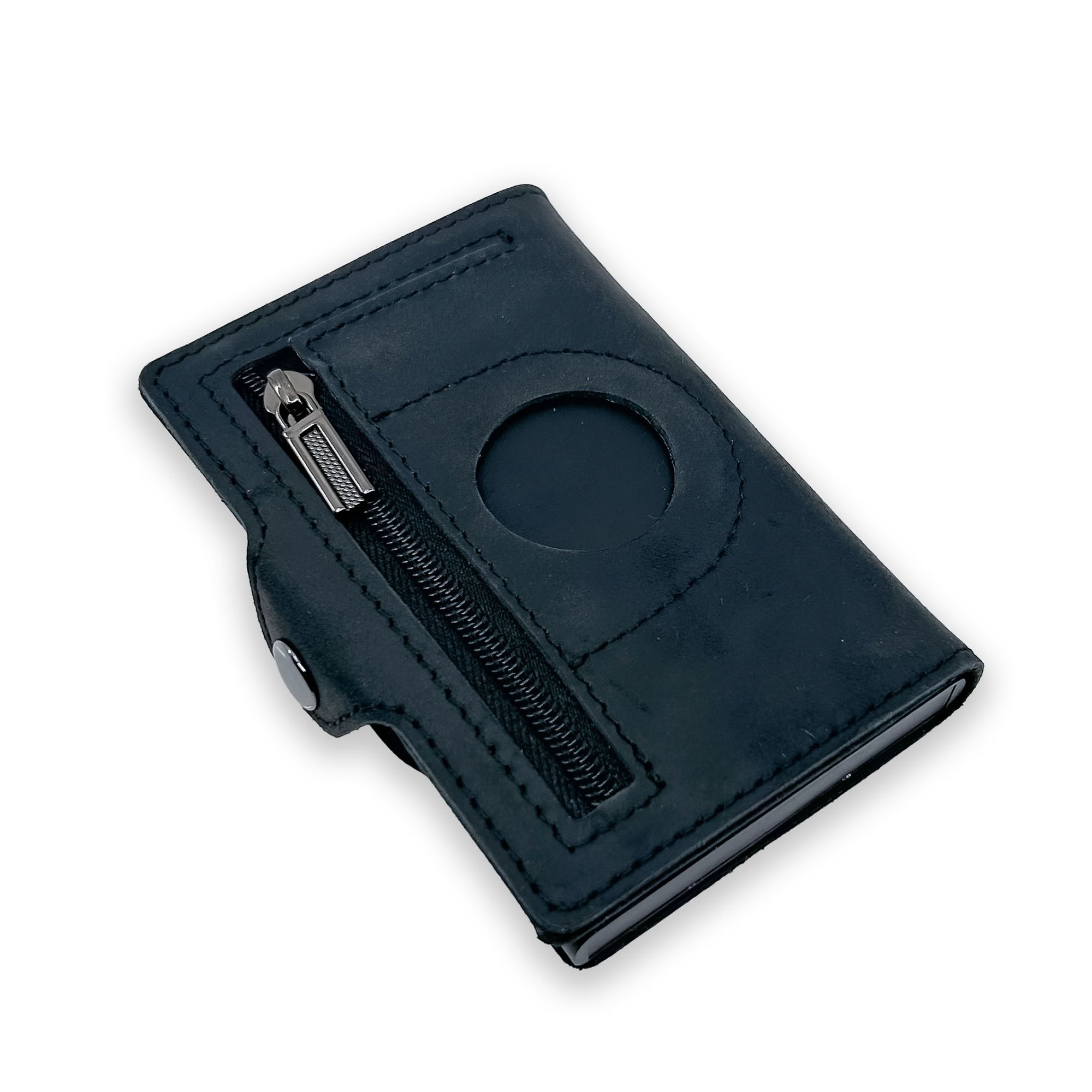 FLIPO® RFID Slim Wallet Echtleder Kartenbörse 6 Karten-Slots Airtag & Münzfach