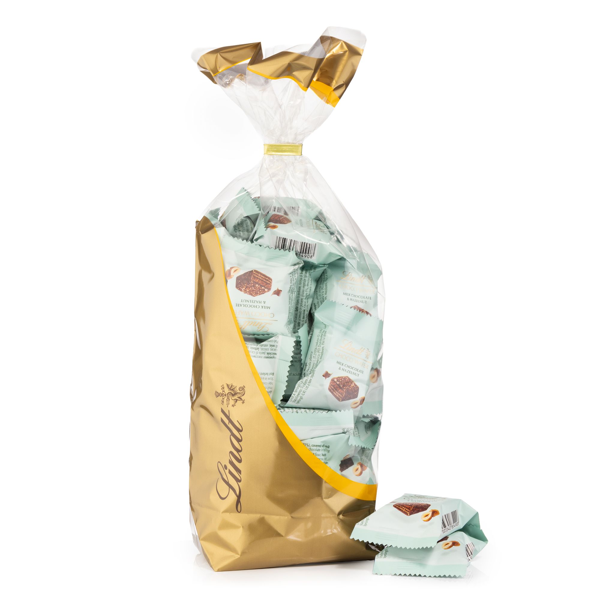 LINDT Choco Wafer Beutel 3 versch. Sorten exklusiv bei QVC Inhalt 598g, 40 Stk.