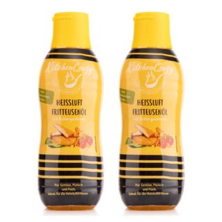 KITCHENCRAZY Heißluftfritteusenöl mit Buttergeschmack 2 Flaschen Inhalt 1.500ml