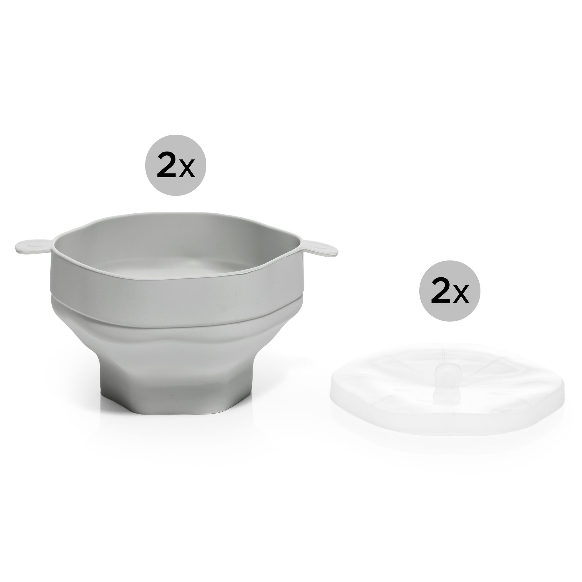 COOK'S ESSENTIALS Silikonbehälter mit Deckel für Popcorn faltbares 2tlg. Set