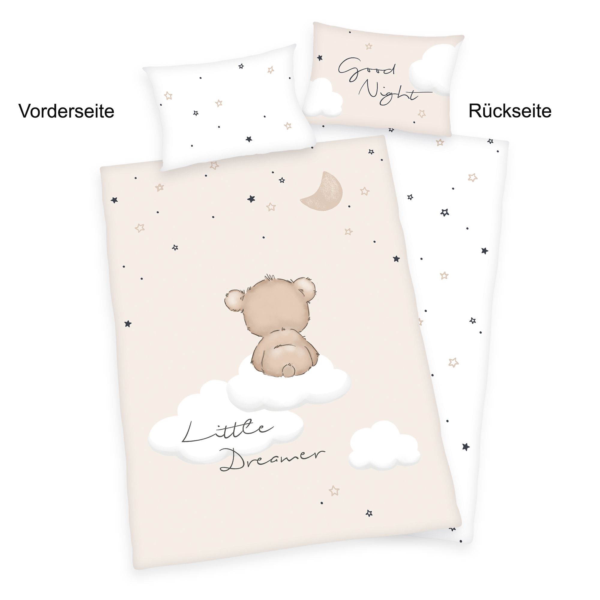 babybest® Wendebettwäsche träumender Bär Baumwoll Renforcé Einzelbett, 2tlg.
