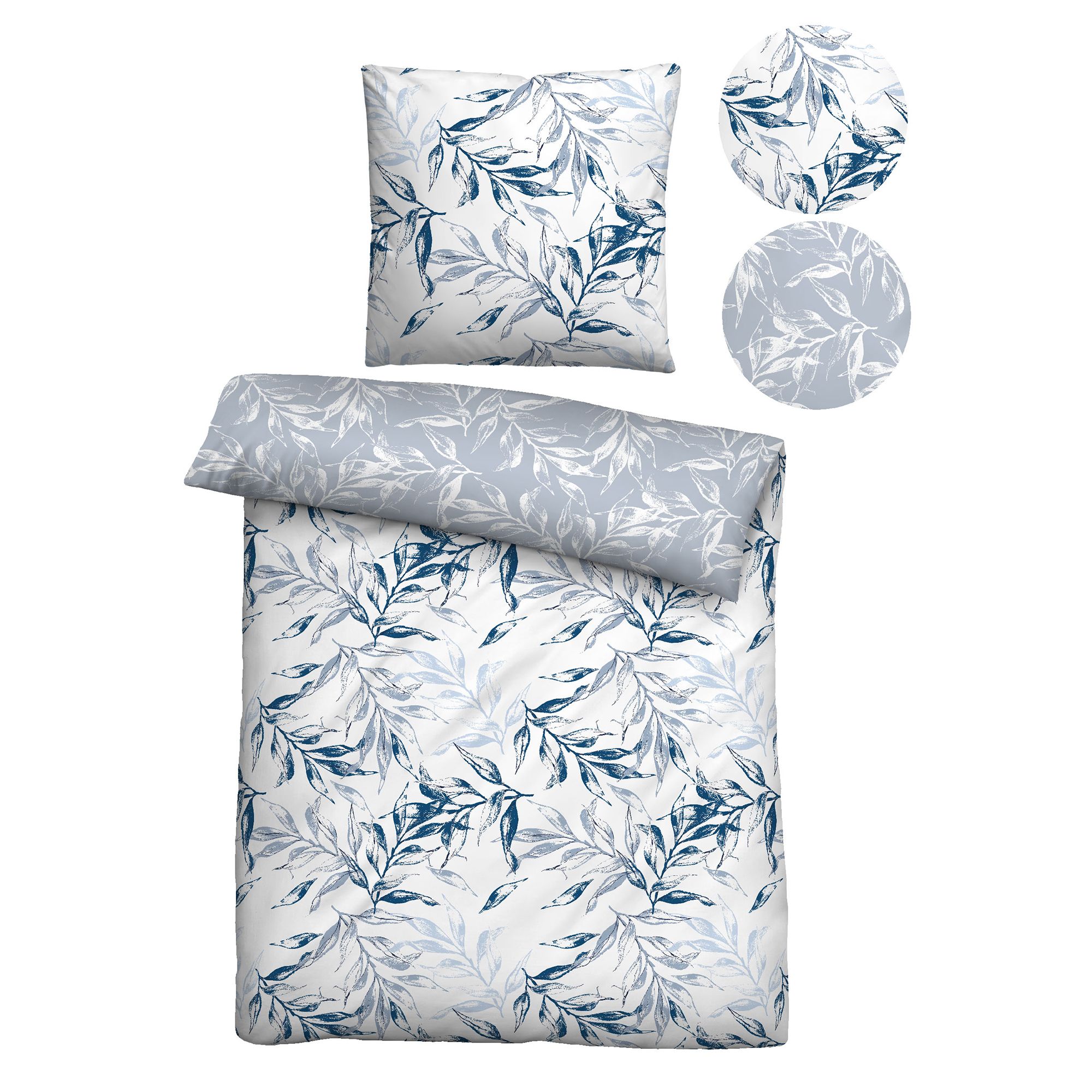 Castell® Wendebettwäsche Ranken Baumwoll Renforcé Einzelbett, 2tlg.