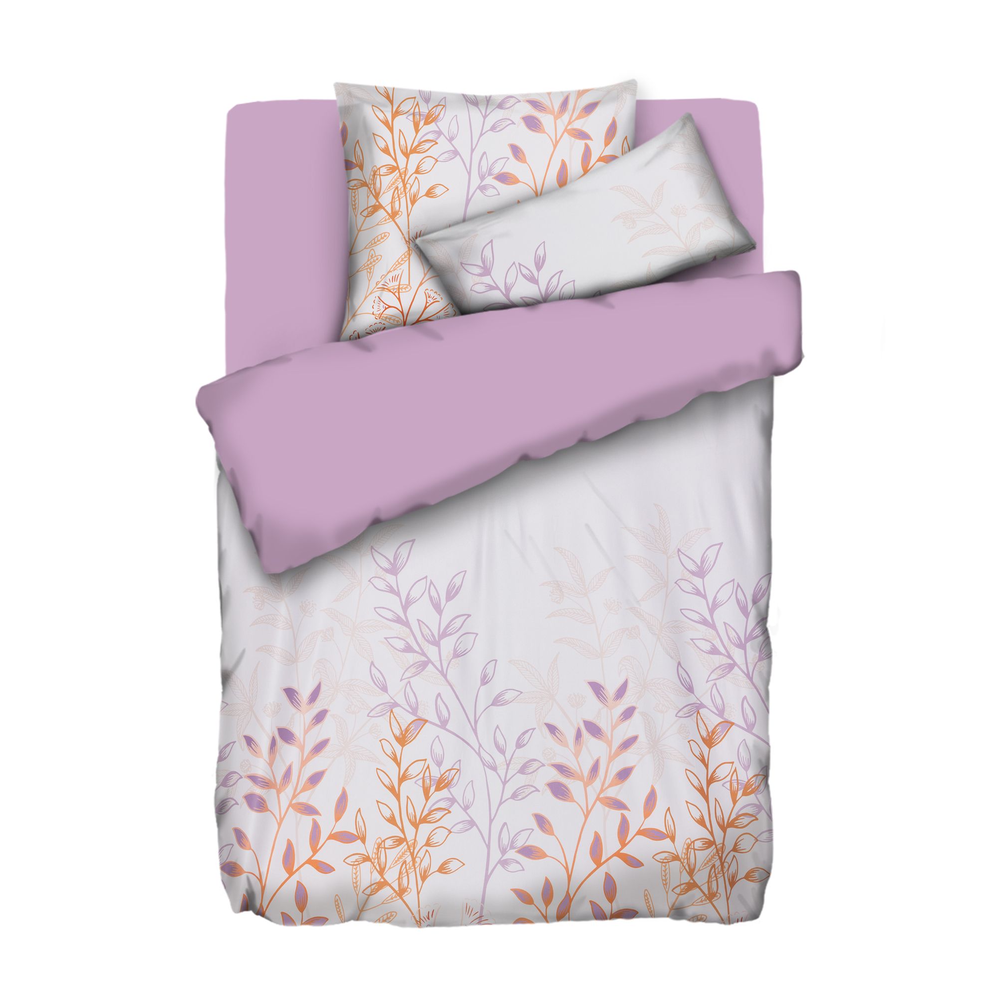 JERYMOOD extra soft Wendebettwäsche Blätterranken Mikrofaser Jersey Einzelbett, 4tlg.