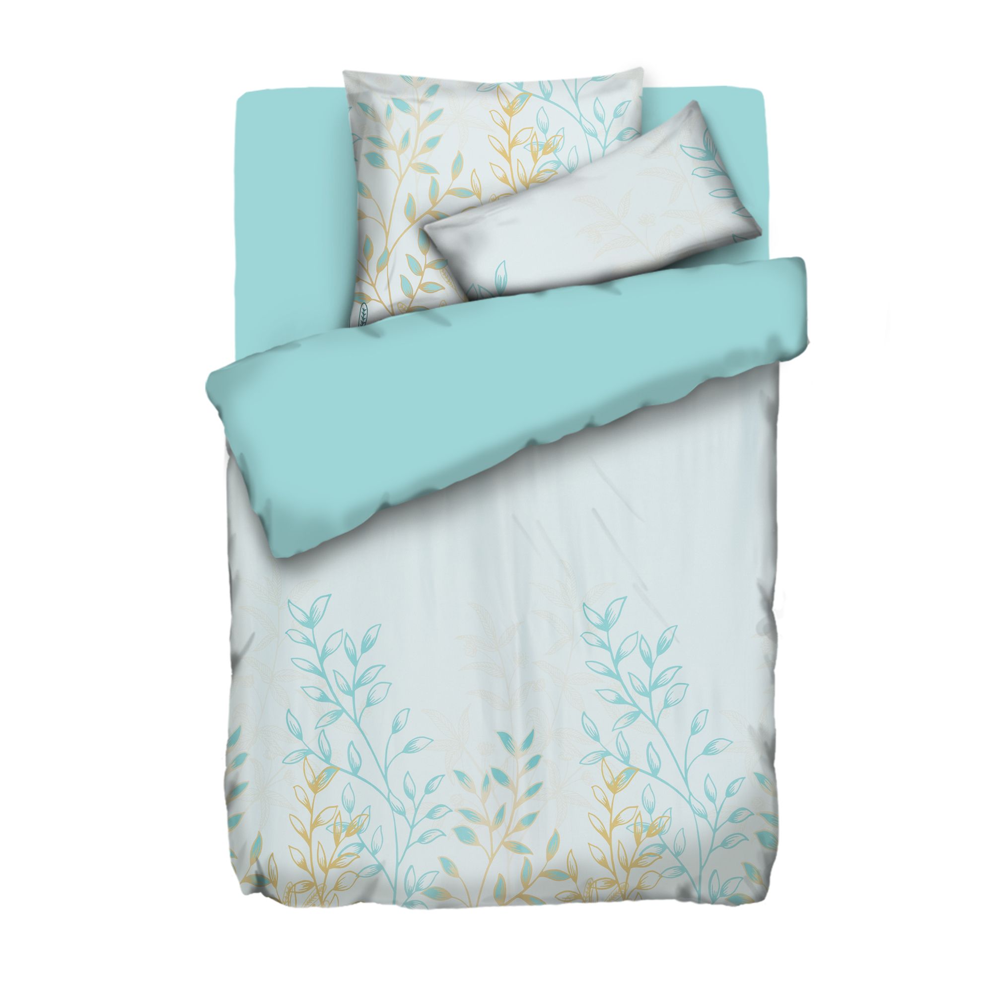 JERYMOOD extra soft Wendebettwäsche Blätterranken Mikrofaser Jersey Einzelbett, 4tlg.