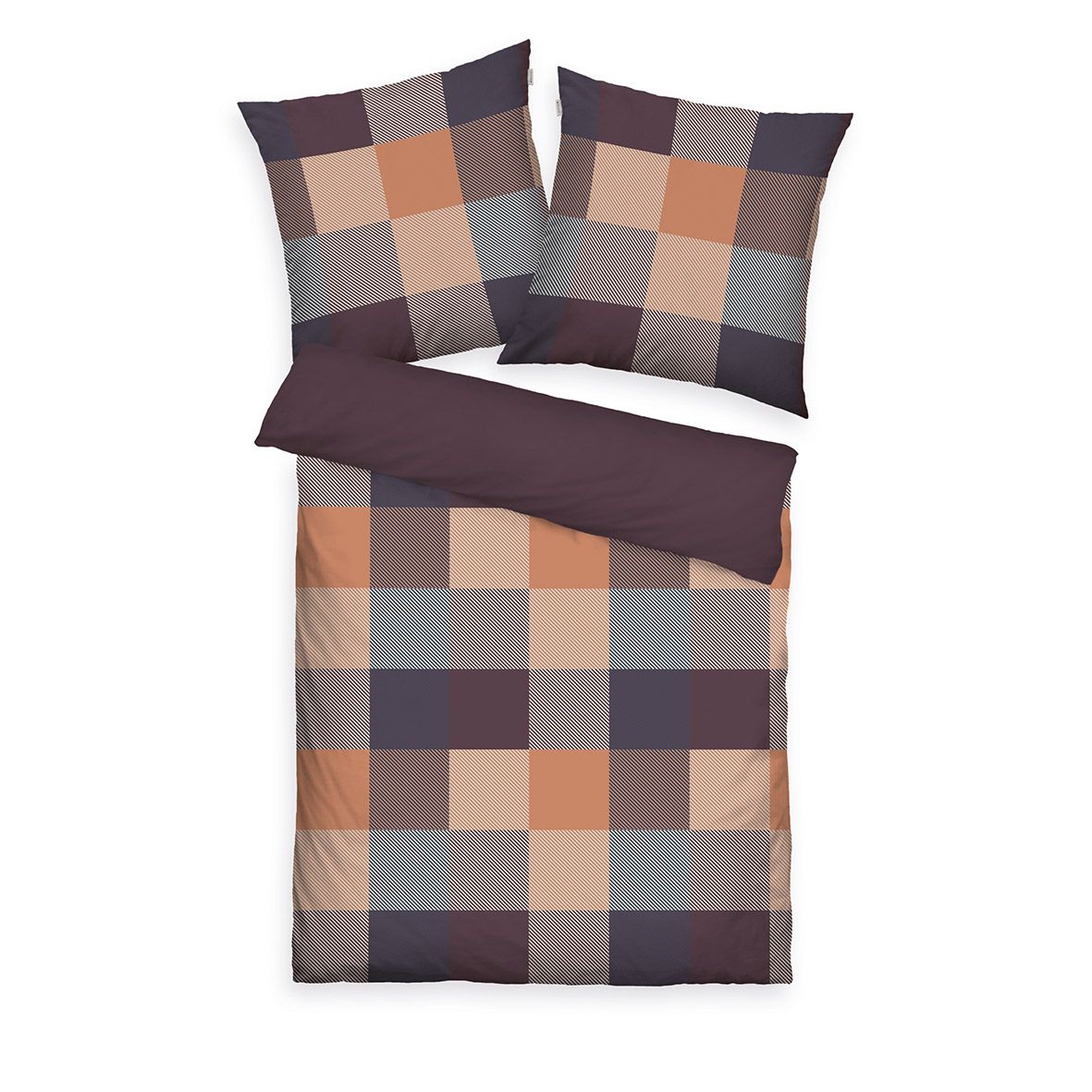 TOM TAILOR Wendebettwäsche Karo-Design Baumwoll Flanell Einzelbett
