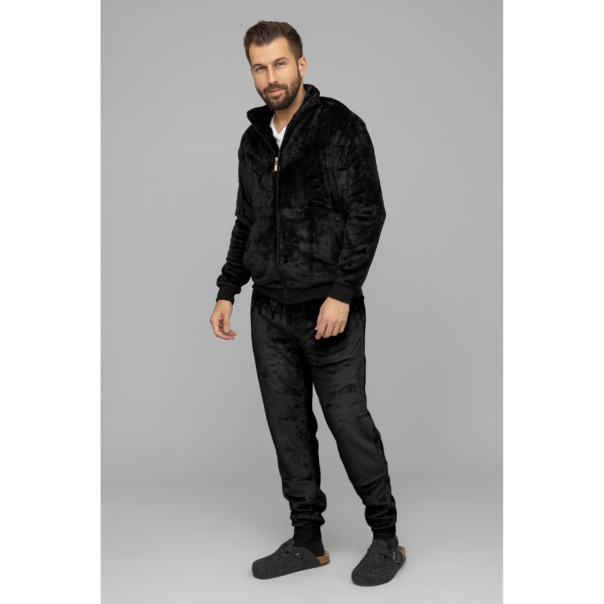 MONT CHALET Herren-Hausanzug uni Mikrofaser Chinchilla 2tlg.