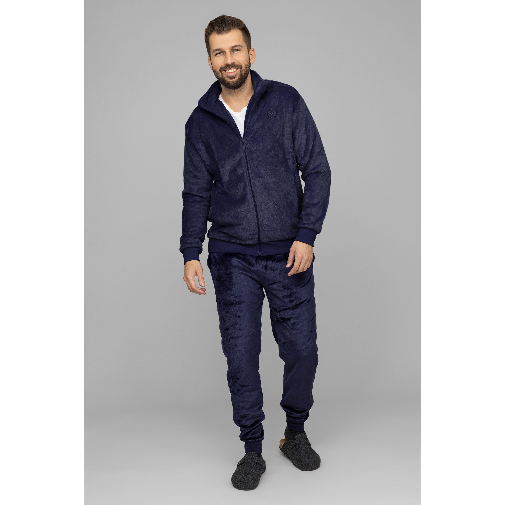 MONT CHALET Herren-Hausanzug uni Mikrofaser Chinchilla 2tlg.