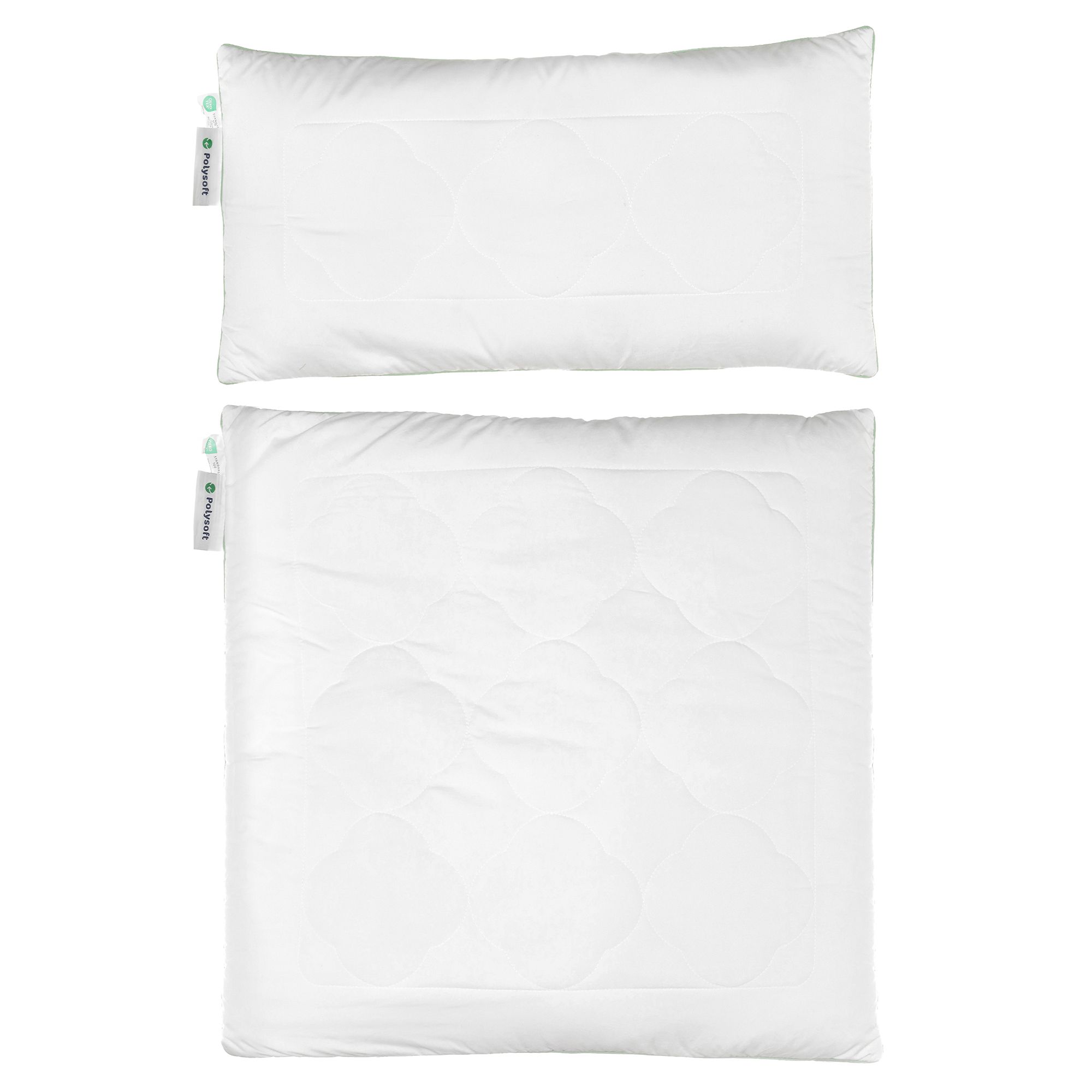 POLYSOFT 2 Kissen HeiQ MINT 4-Loch- Hohlfaserkügelchen