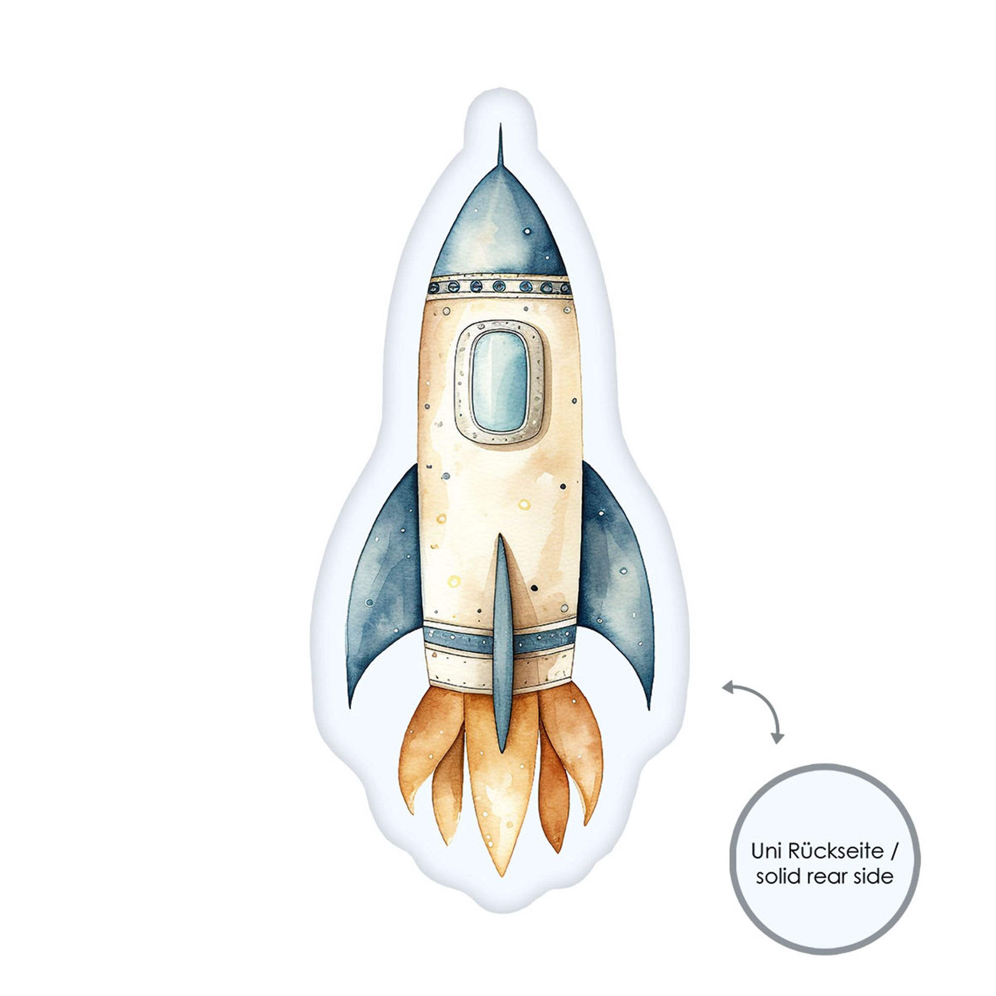 babybest® Deko-Konturenkissen Rakete waschbar ca. 16,5 x 36cm