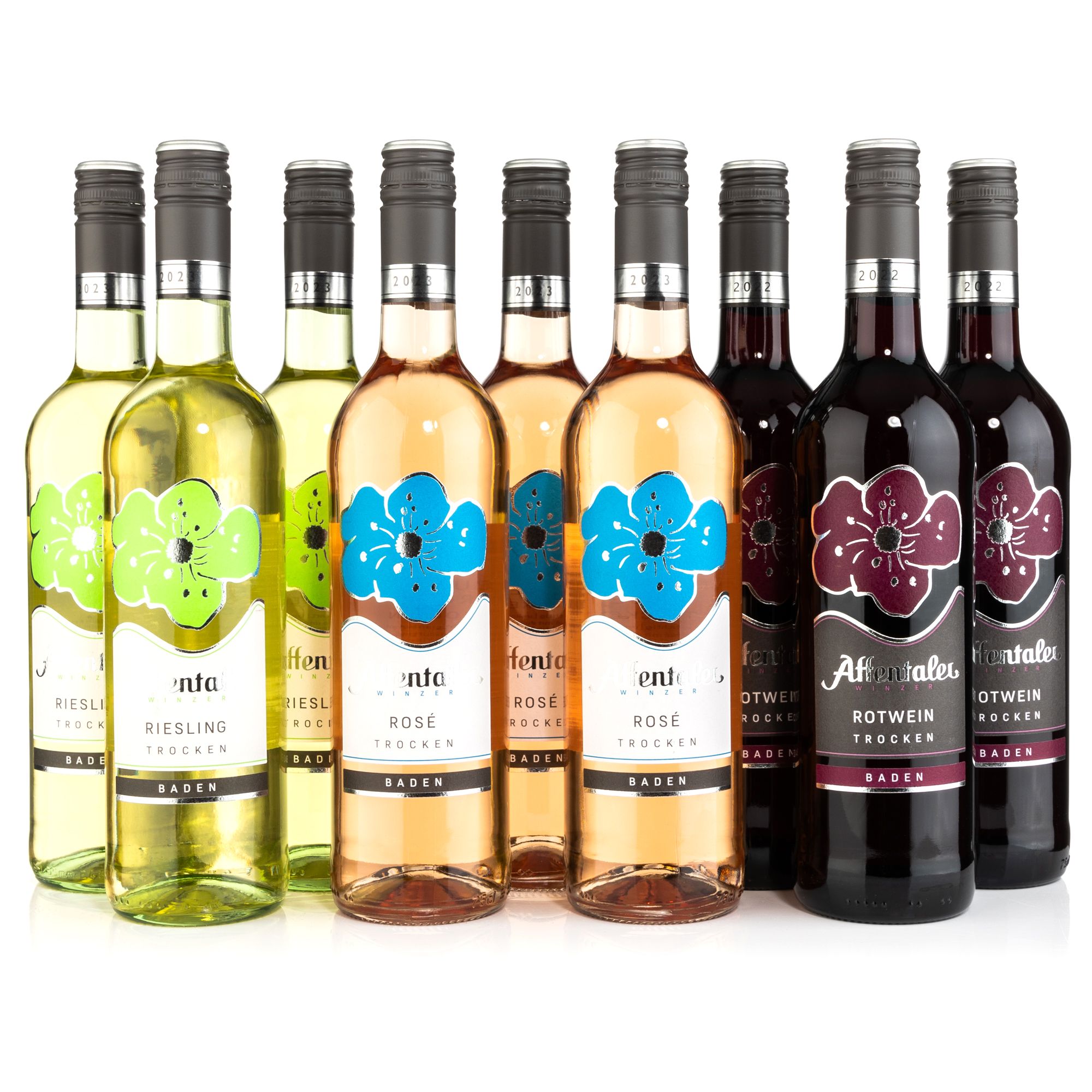 AFFENTALER WEIN Blütenedition gemischt oder sortenrein Inhalt 9x 0,75l
