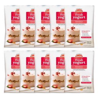 EASIYO Joghurtpulver 10 Beutel für 10kg frischen Joghurt Erdbeere, sortenrein