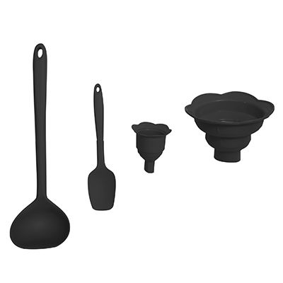 KOCHBLUME® 2 Trichter Schöpfkelle L & Junior-Schaber Silikon, 4tlg.